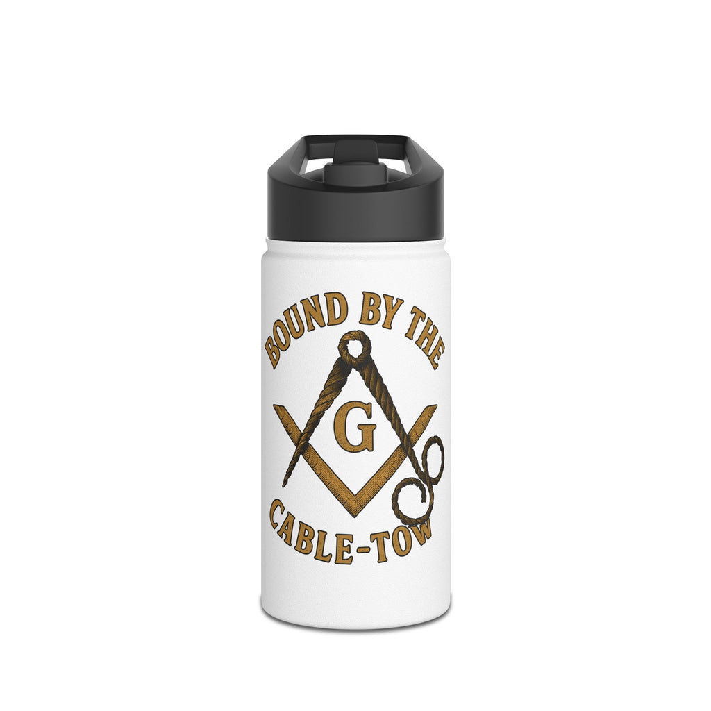 Masonic Stainless Steel Water Bottle, Bound by the Cable-Tow, Travel Mug, Gift for Freemasons, Outdoor Hydration, Customizable Water Bottle