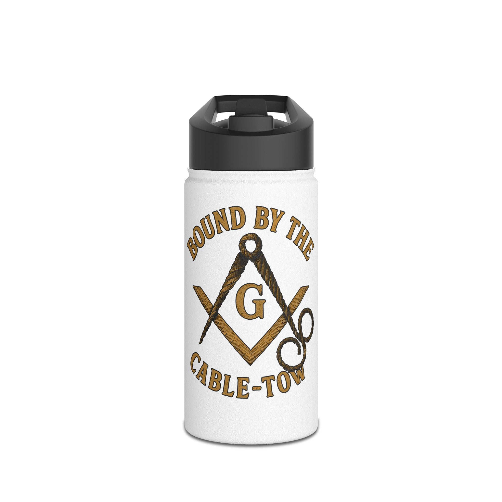 Masonic Stainless Steel Water Bottle, Bound by the Cable-Tow, Travel Mug, Gift for Freemasons, Outdoor Hydration, Customizable Water Bottle