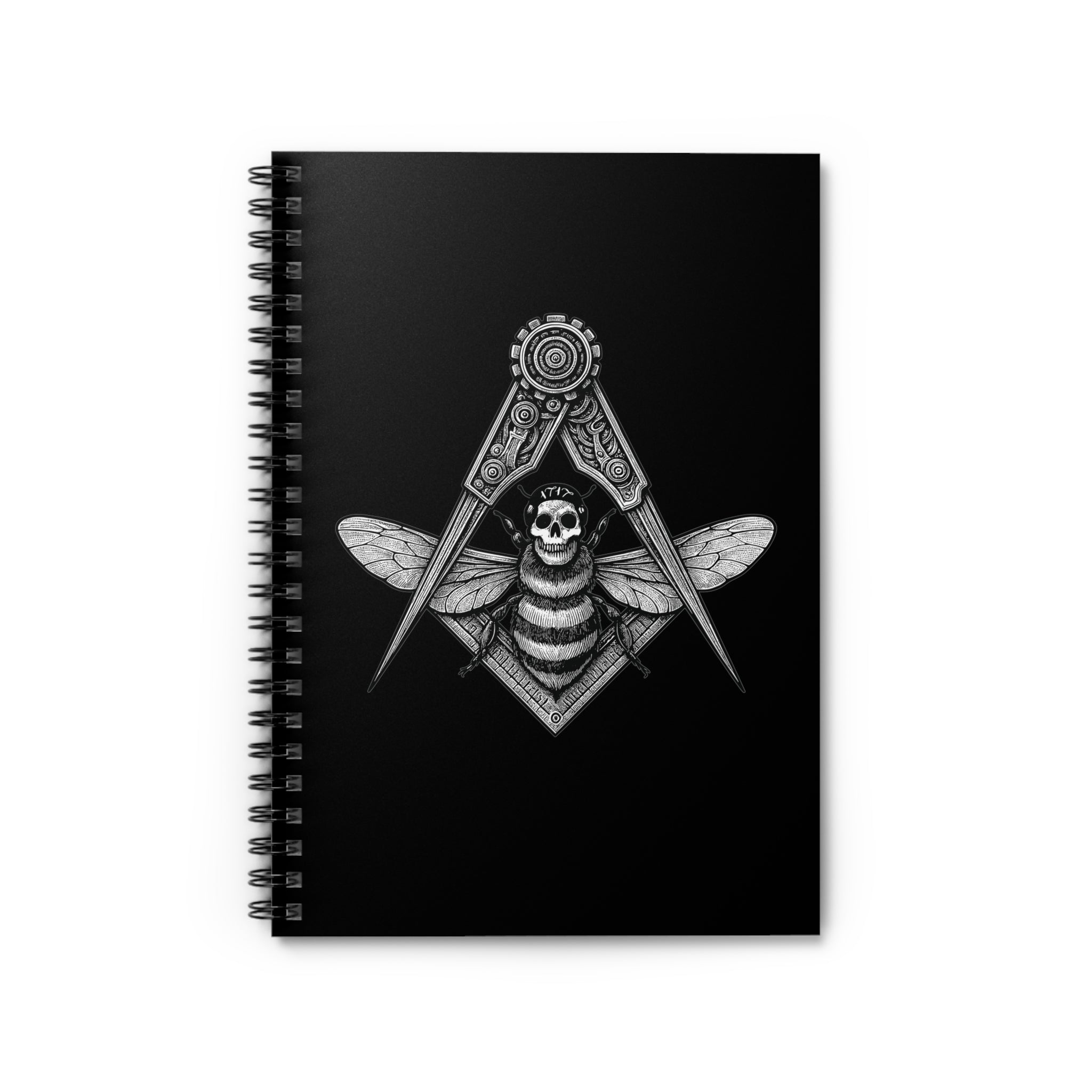 Masonic Bee Spiral Notebook - Gothic Stationery, Art Journal, Sketchbook, Gift for Architects, Unique Office Supply