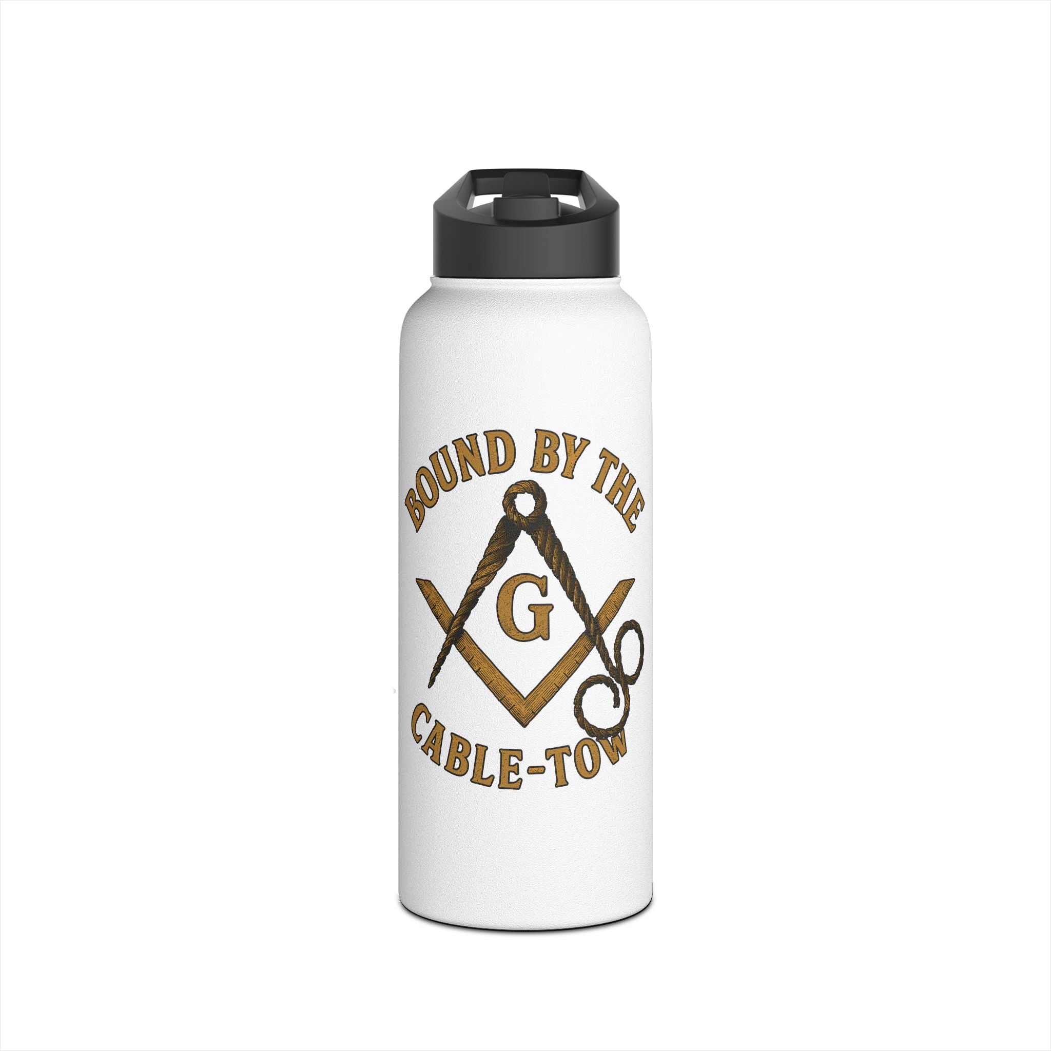 Masonic Stainless Steel Water Bottle, Bound by the Cable-Tow, Travel Mug, Gift for Freemasons, Outdoor Hydration, Customizable Water Bottle