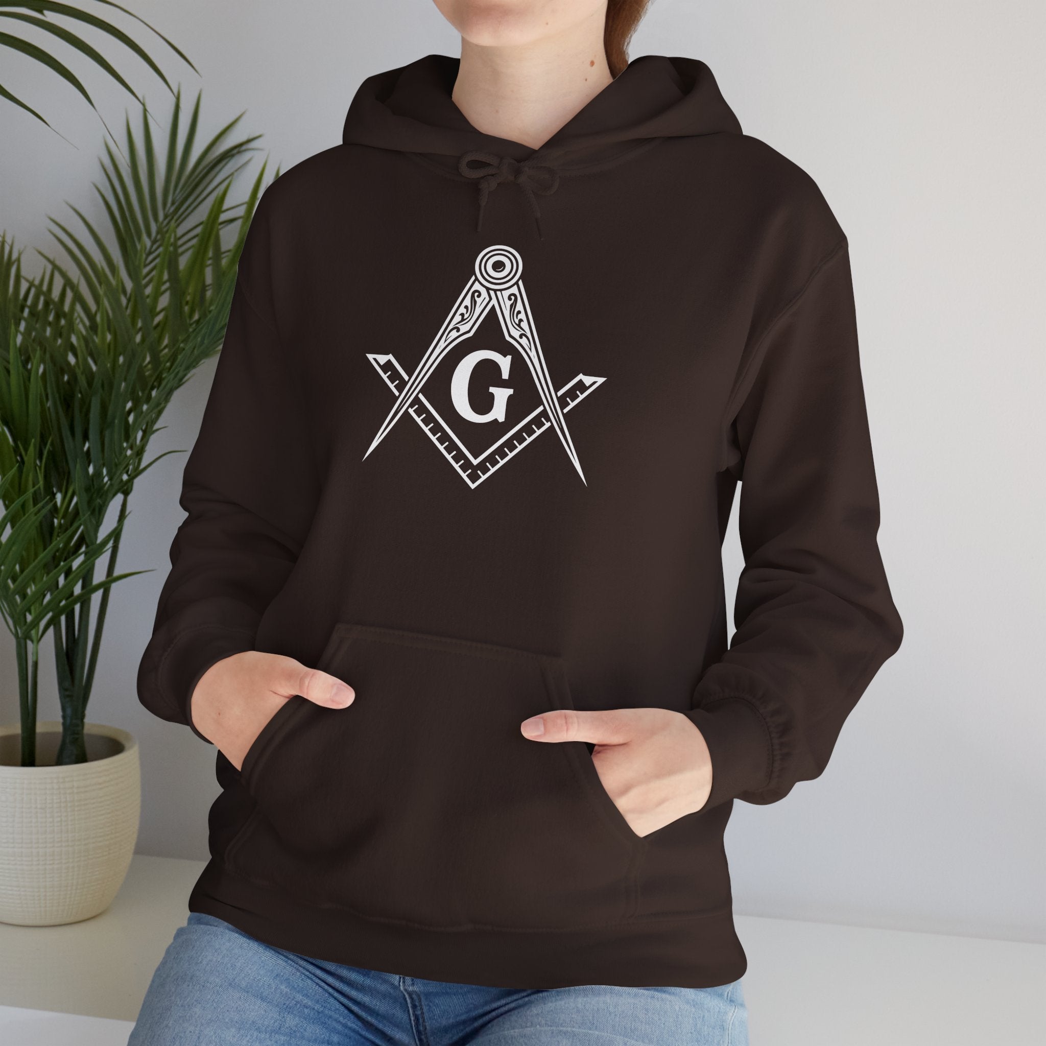 Freemason Symbol Hooded Sweatshirt - Cozy Unisex Pullovers for Masonic Events, Gift for Masons, Lodge Meetings, Everyday Wear