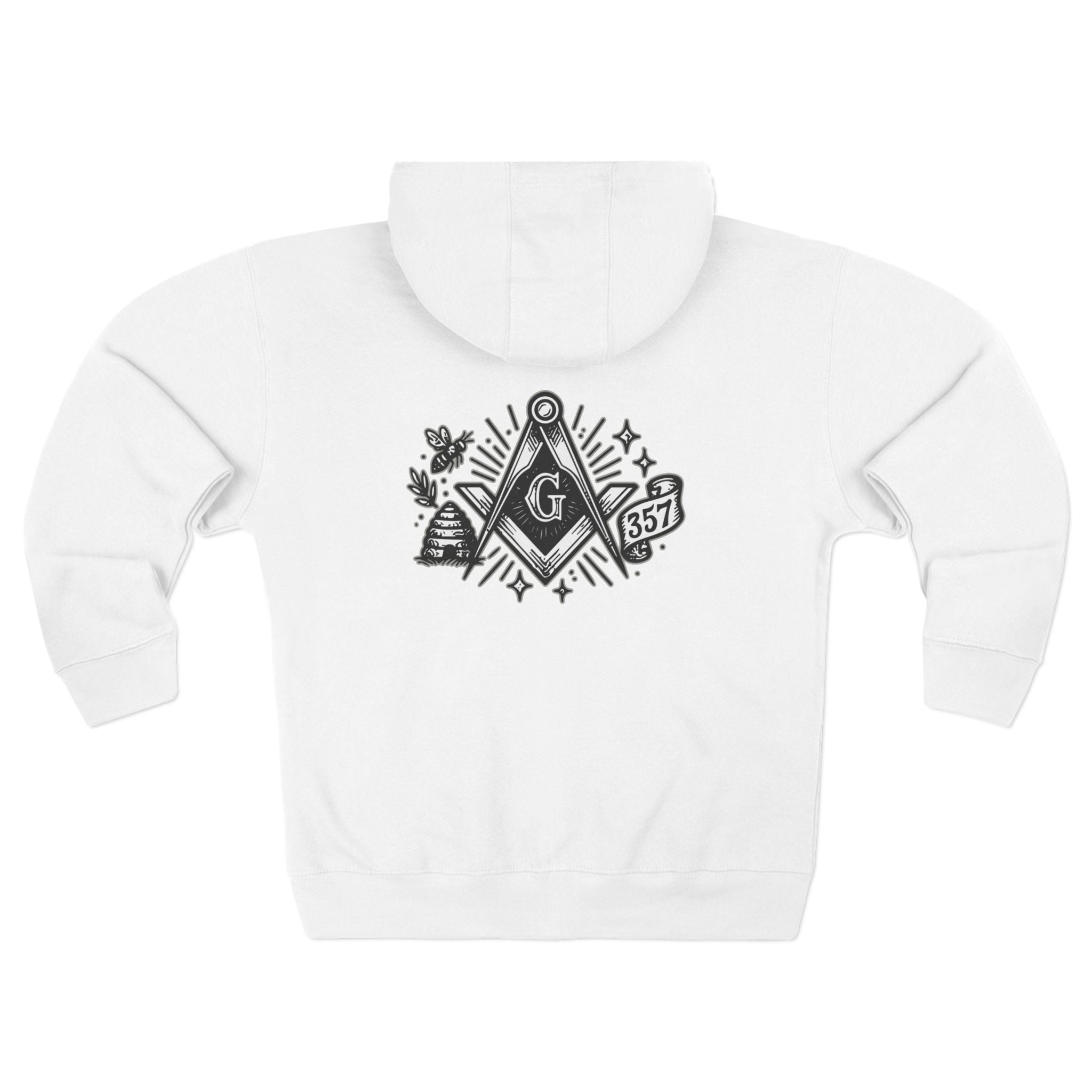Unisex Zip Hoodie with Freemason Design - Cozy Layer for Rituals, Gifts for Masons, Occasions like Initiation or Celebrations