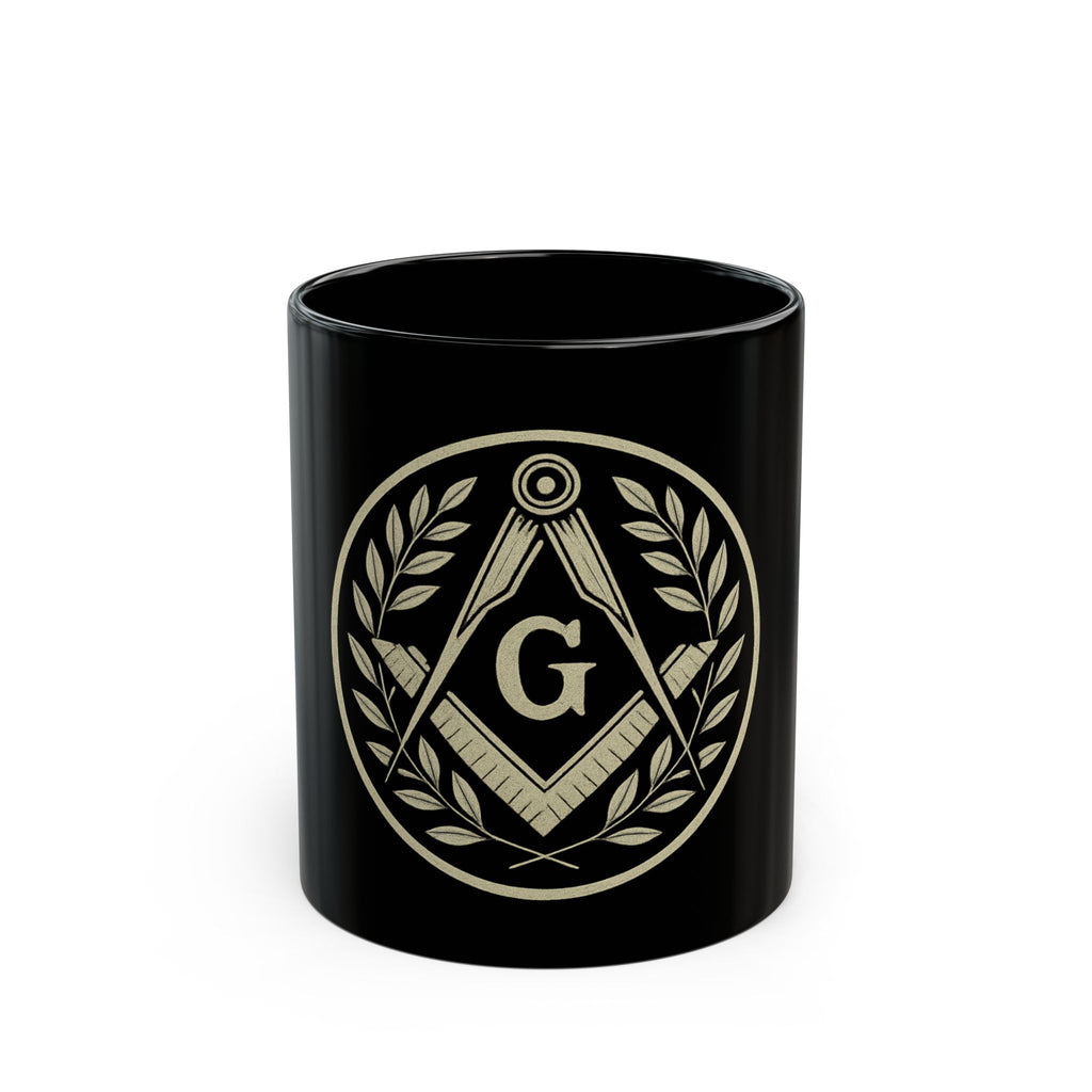 Masonic Black Mug | Perfect for Coffee Lovers, Gift for Masons, Unique Collectible, Ritual Needs, Home Decor