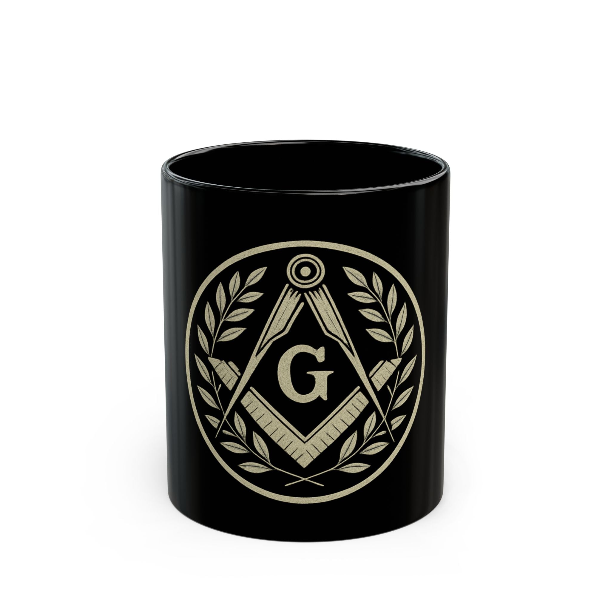 Masonic Black Mug | Perfect for Coffee Lovers, Gift for Masons, Unique Collectible, Ritual Needs, Home Decor