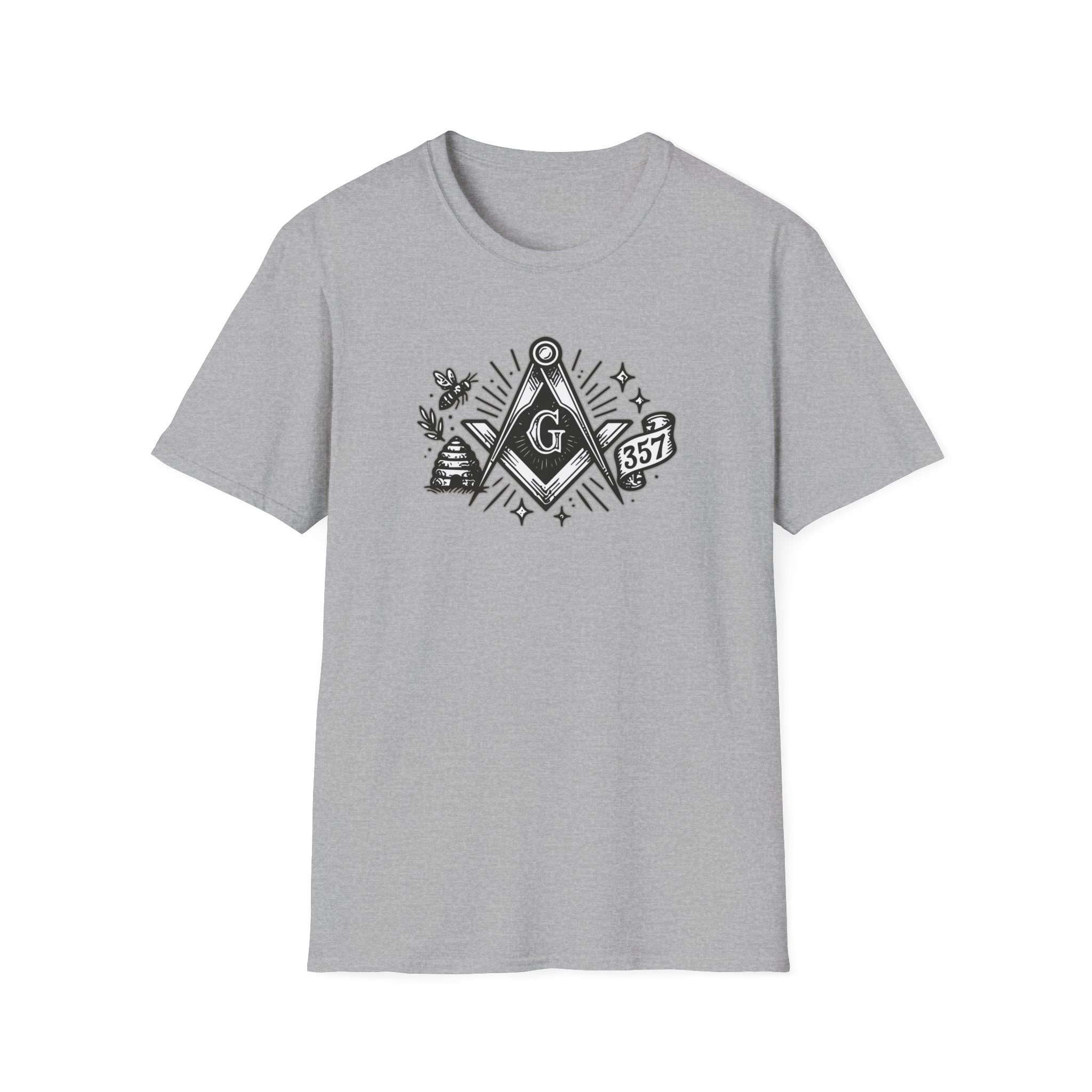 Masonic Symbol Unisex T-Shirt, Freemasonry Shirt, Gift for Mason, Black and White Graphic Tee, Celebratory Apparel