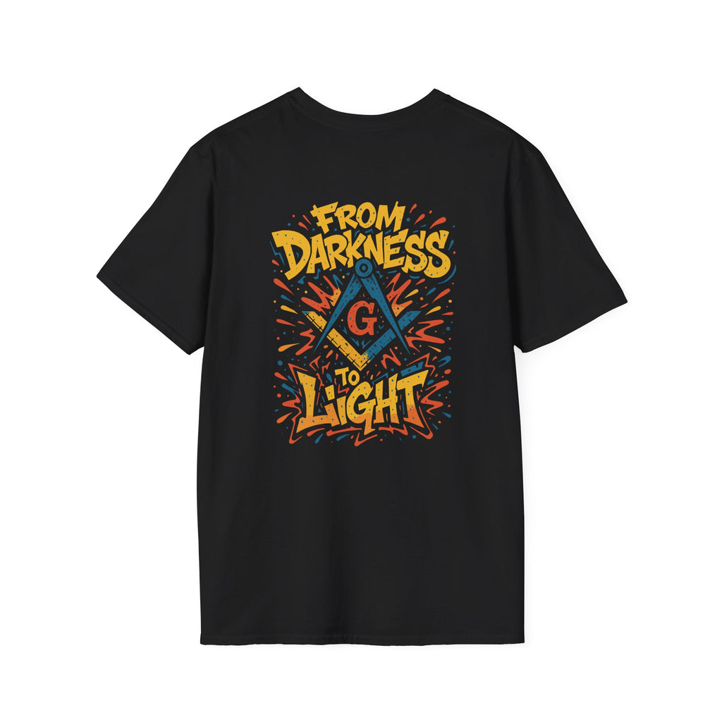 Inspirational Graphic Darkness to light Alt T-Shirt, Motivational Gift, Unisex Softstyle Tee, Casual Wear, Statement Tee, From Darkness to Light