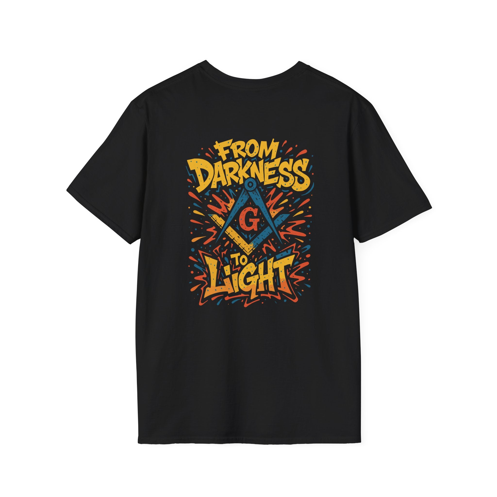Inspirational Graphic Darkness to light Alt T-Shirt, Motivational Gift, Unisex Softstyle Tee, Casual Wear, Statement Tee, From Darkness to Light