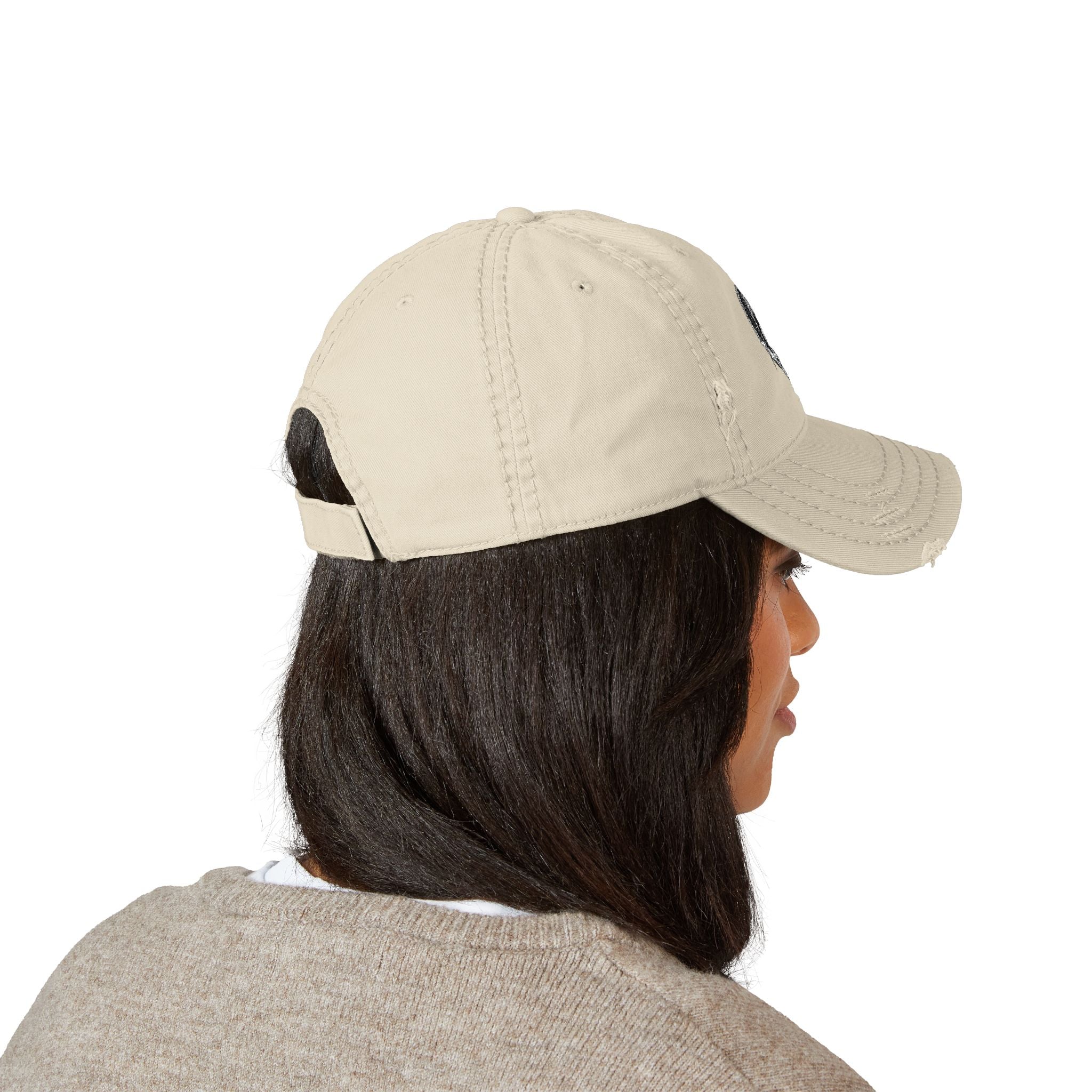 Distressed Dad Hat with Skull Embroidery, Vintage Style Cap, Casual Outdoor Hat, Gift for Dads, Everyday Wear, Trendy Accessory