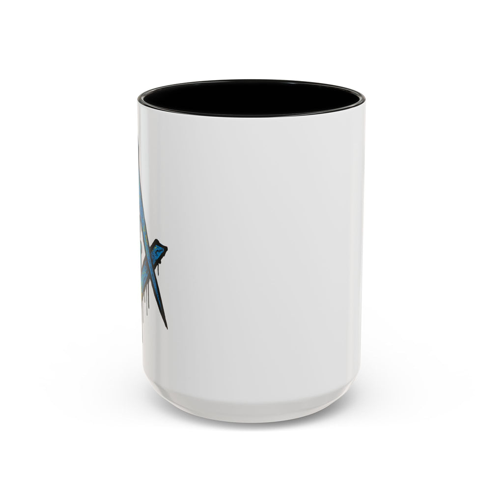 Accent Coffee Mug with Artistic Blue Design, Unique Gift for Coffee Lovers, Tea Cup, Kitchen Decor, Holiday Present, Fun Mug
