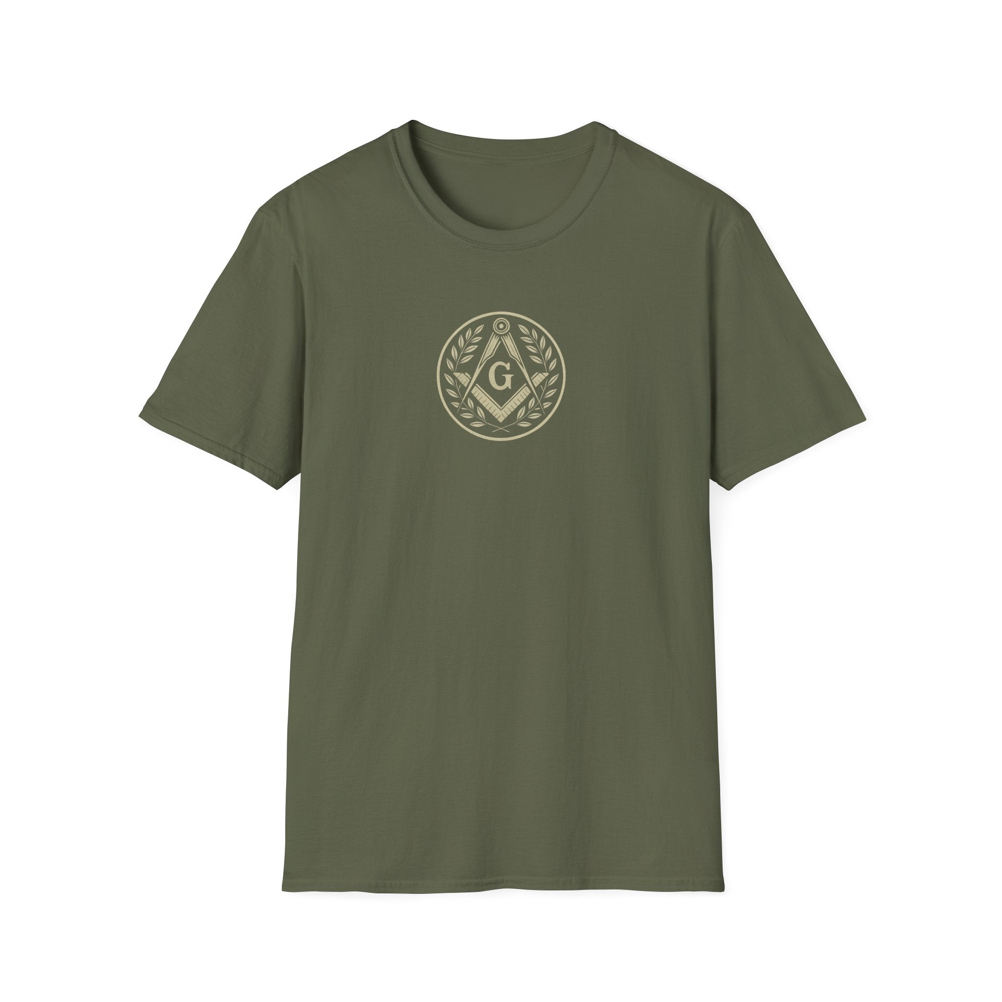 Masonic Symbol Unisex Softstyle T-Shirt | Casual Tee for Freemasons, Gift for Him, Brotherhood Apparel, Everyday Wear, Unique T-Shirt