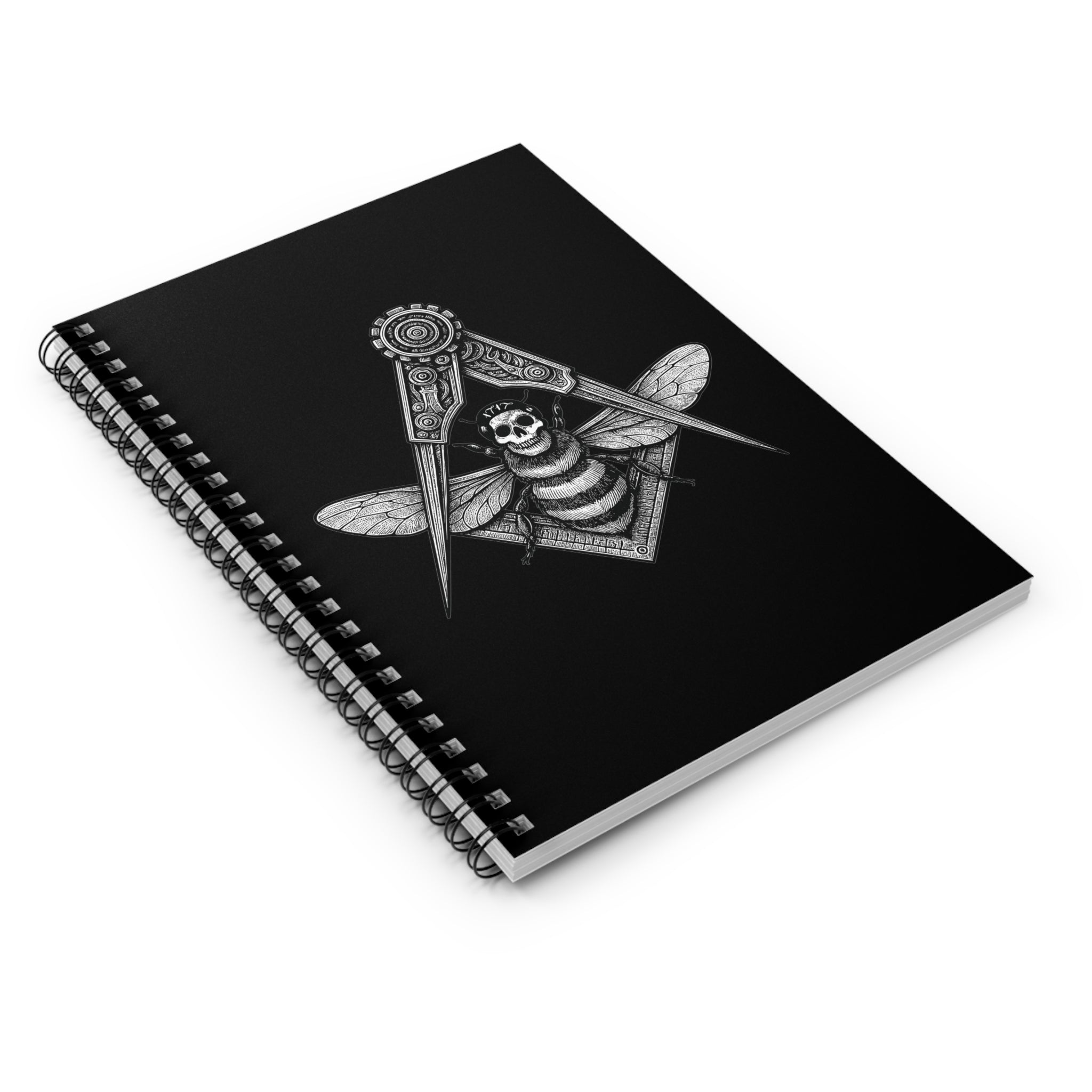 Masonic Bee Spiral Notebook - Gothic Stationery, Art Journal, Sketchbook, Gift for Architects, Unique Office Supply