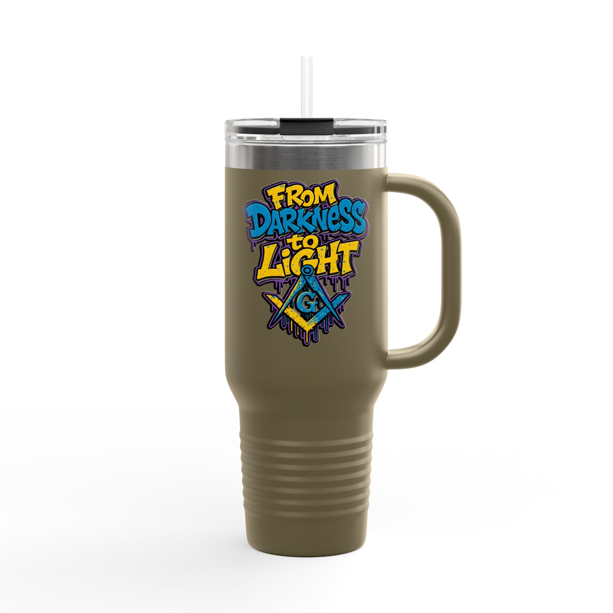 Vibrant Insulated Travel Mug, 40oz - Perfect for Hot or Cold Drinks, Great for Outdoors, Gifts for Friends, Inspirational Quotes