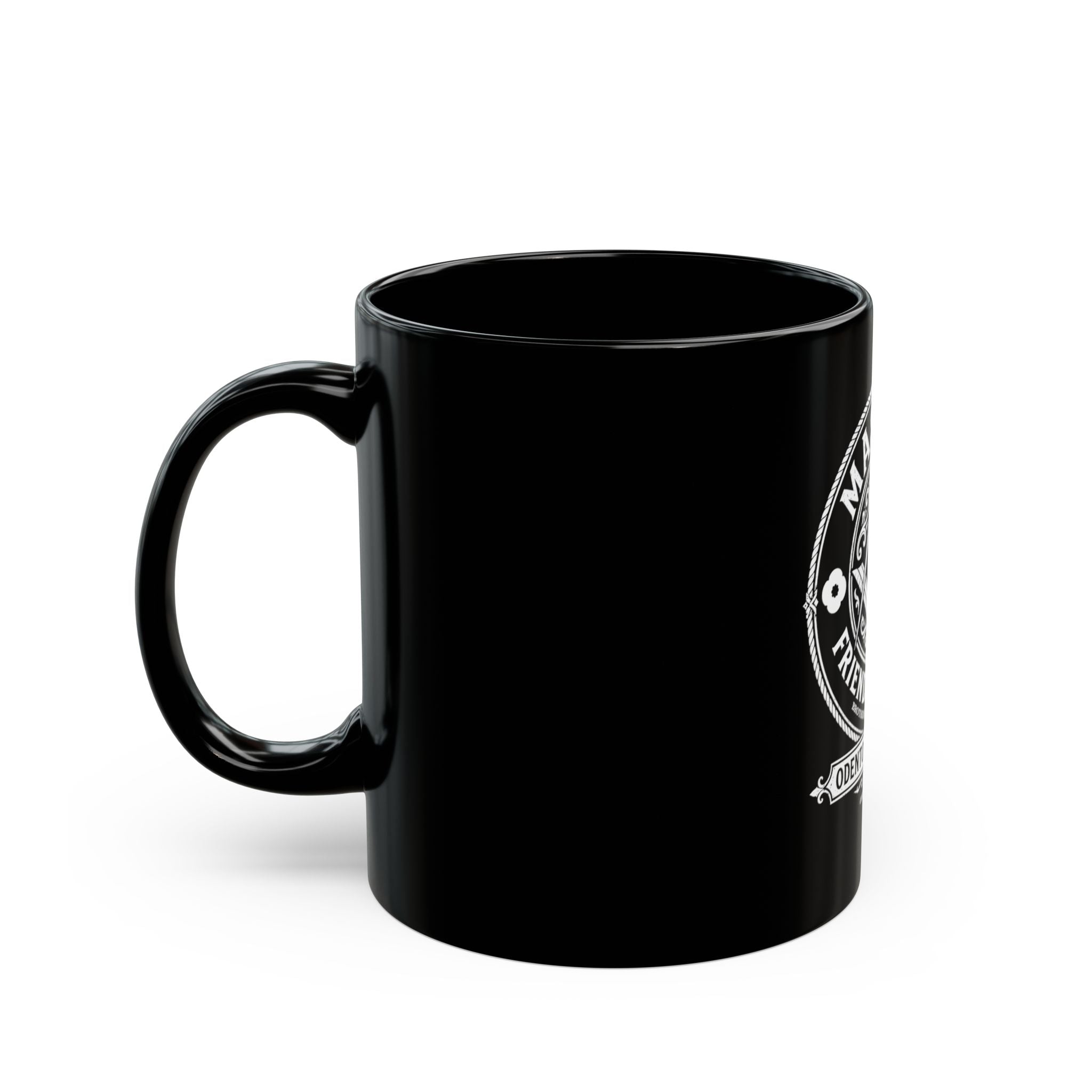 Masonic Lodge Black Coffee Mug — "Masonic Friends & Family" Odenton Lodge #209 (11oz/15oz)