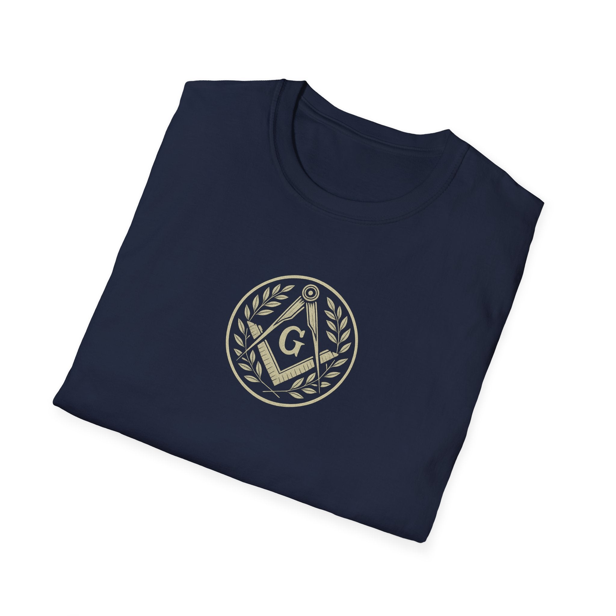 Masonic Symbol Unisex Softstyle T-Shirt | Casual Tee for Freemasons, Gift for Him, Brotherhood Apparel, Everyday Wear, Unique T-Shirt