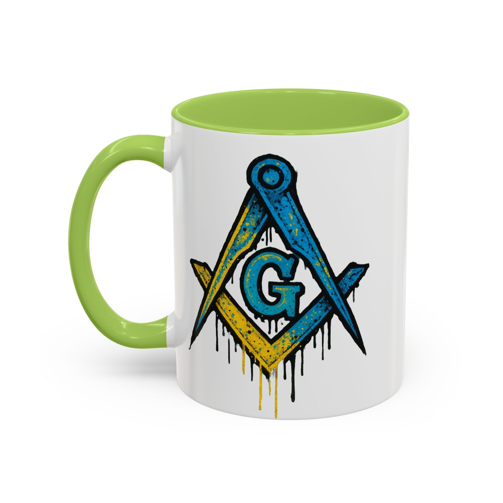 Accent Coffee Mug with Artistic Blue Design, Unique Gift for Coffee Lovers, Tea Cup, Kitchen Decor, Holiday Present, Fun Mug