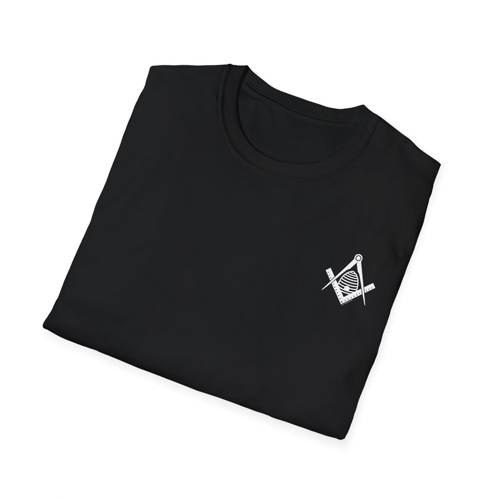 Masonic Beehive Graphic Tee, Unisex Softstyle T-Shirt, Freemason Gift, Symbolic Apparel, Lodge Wear, Brotherhood Shirt, Casual Fashion