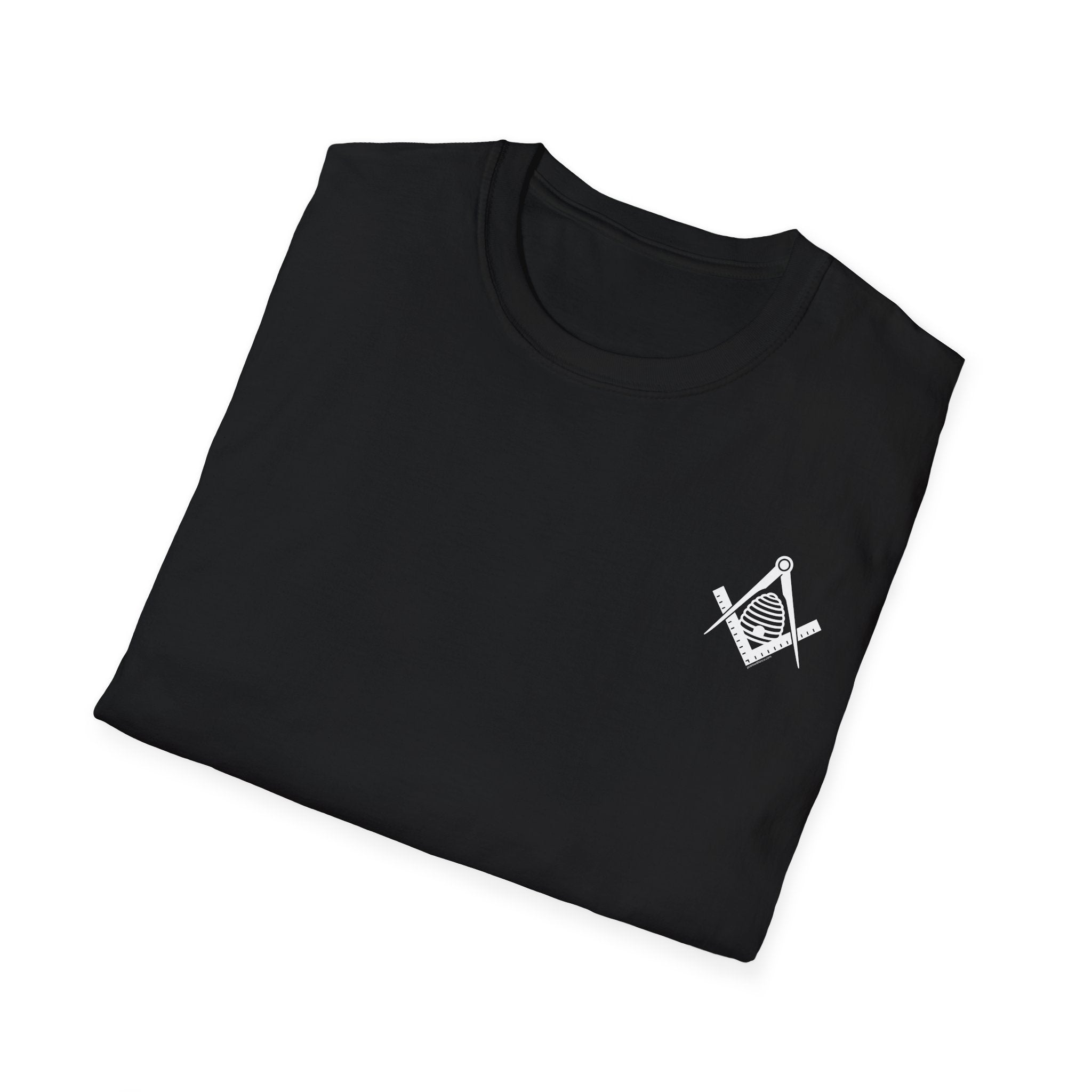 Masonic Beehive Graphic Tee, Unisex Softstyle T-Shirt, Freemason Gift, Symbolic Apparel, Lodge Wear, Brotherhood Shirt, Casual Fashion