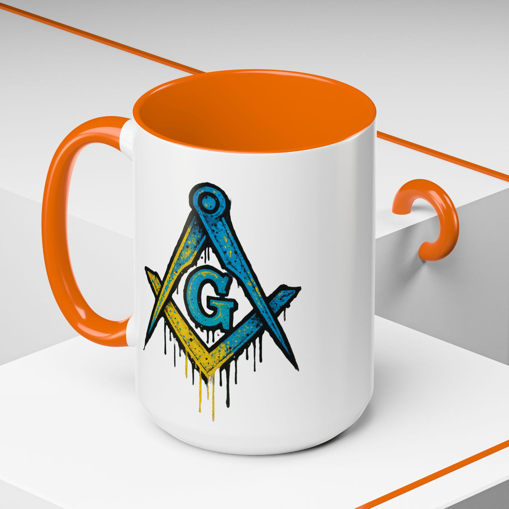 Accent Coffee Mug with Artistic Blue Design, Unique Gift for Coffee Lovers, Tea Cup, Kitchen Decor, Holiday Present, Fun Mug