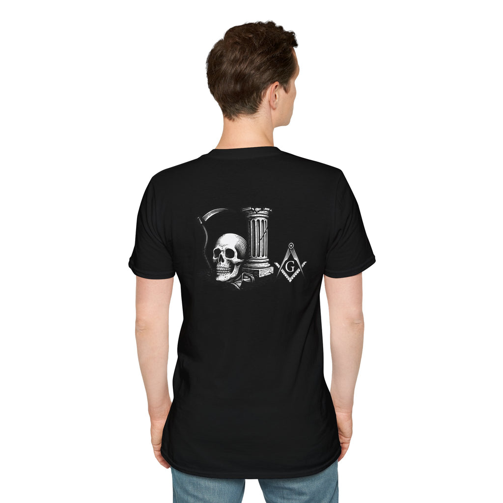 Gothic Skull Unisex T-Shirt, Softstyle Tee for Halloween, Punk Fashion, Casual Wear, Unique Gift