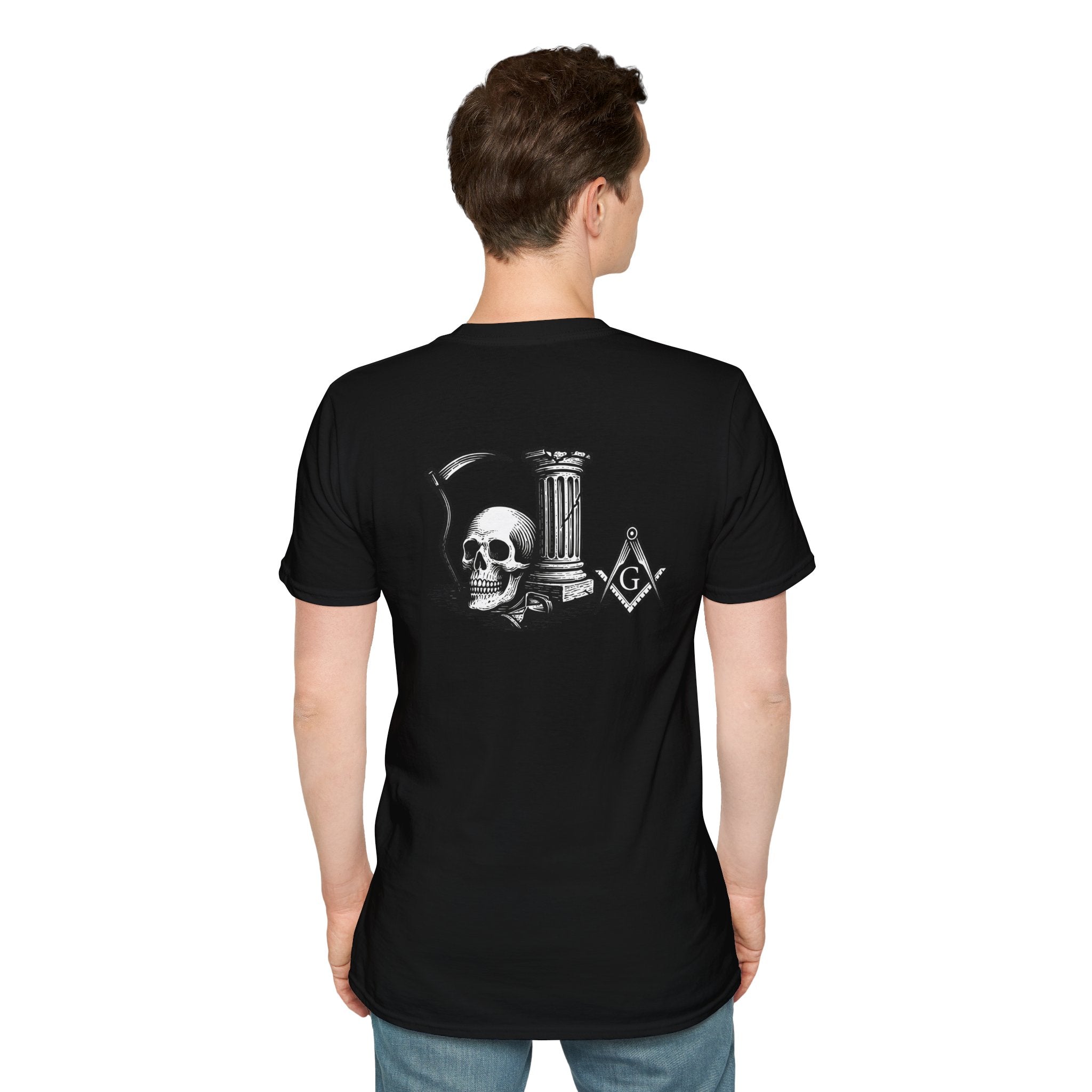Gothic Skull Unisex T-Shirt, Softstyle Tee for Halloween, Punk Fashion, Casual Wear, Unique Gift