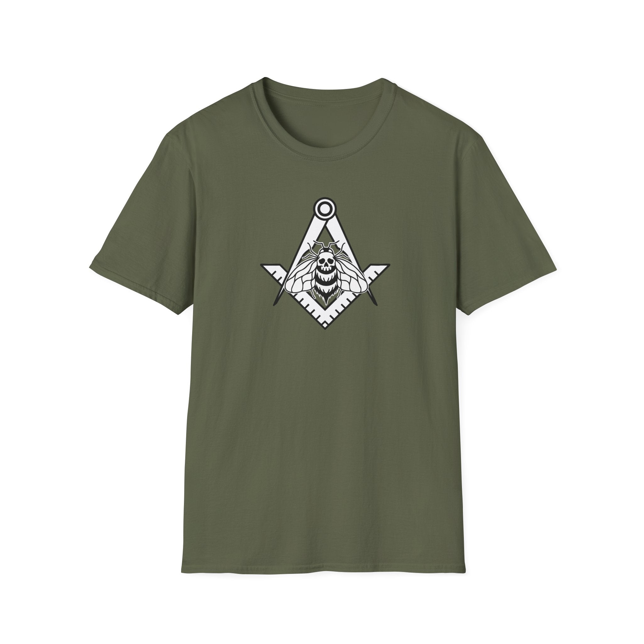 Unique Skull and Compass Design Unisex T-Shirt, Perfect for Masonic Events, Gift for Occasions, Casual Wear, Unique Gift Idea