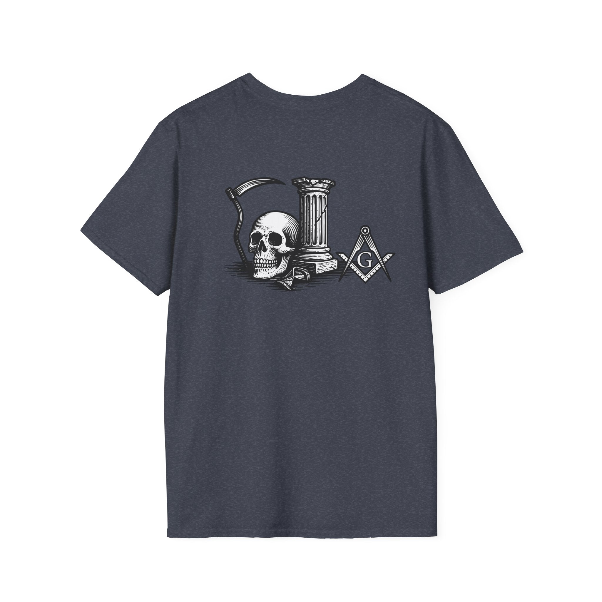 Gothic Skull Unisex T-Shirt, Softstyle Tee for Halloween, Punk Fashion, Casual Wear, Unique Gift
