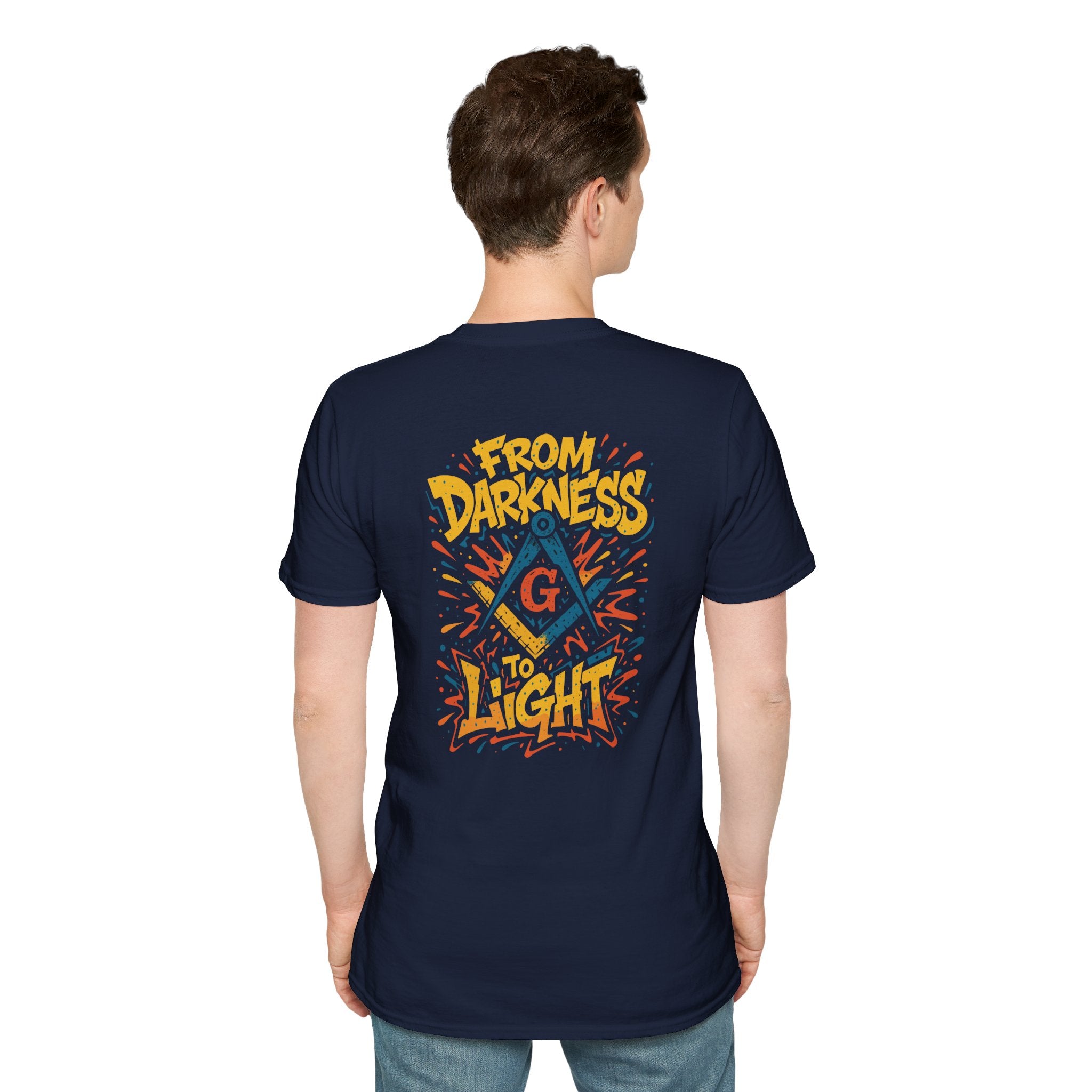 Inspirational Graphic Darkness to light Alt T-Shirt, Motivational Gift, Unisex Softstyle Tee, Casual Wear, Statement Tee, From Darkness to Light