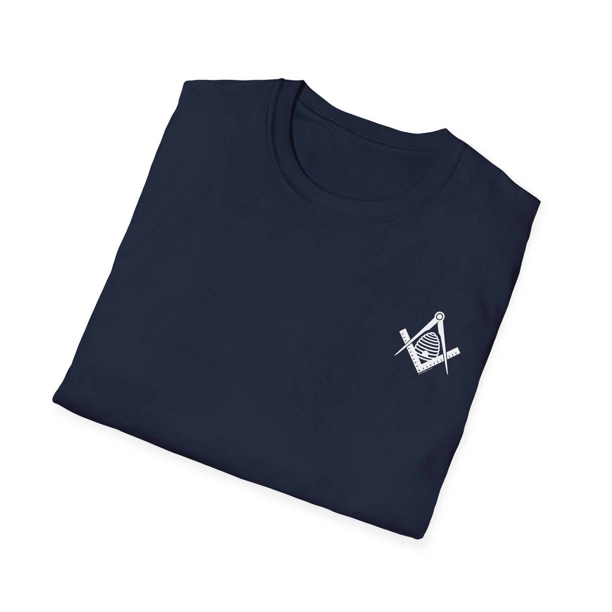 Masonic Beehive Graphic Tee, Unisex Softstyle T-Shirt, Freemason Gift, Symbolic Apparel, Lodge Wear, Brotherhood Shirt, Casual Fashion