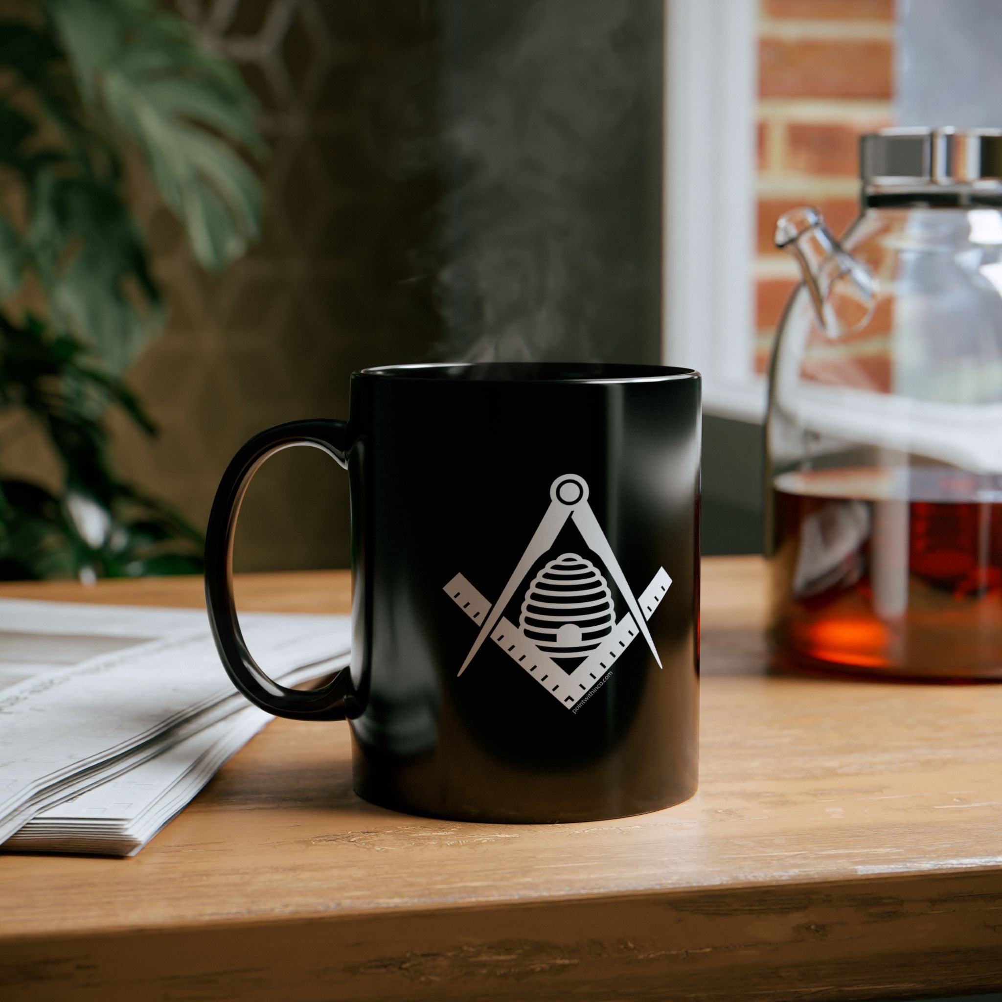Masonic Black Mug, Perfect for Coffee Lovers, Great Gift for Freemasons, Celebrate Brotherhood, 11oz or 15oz