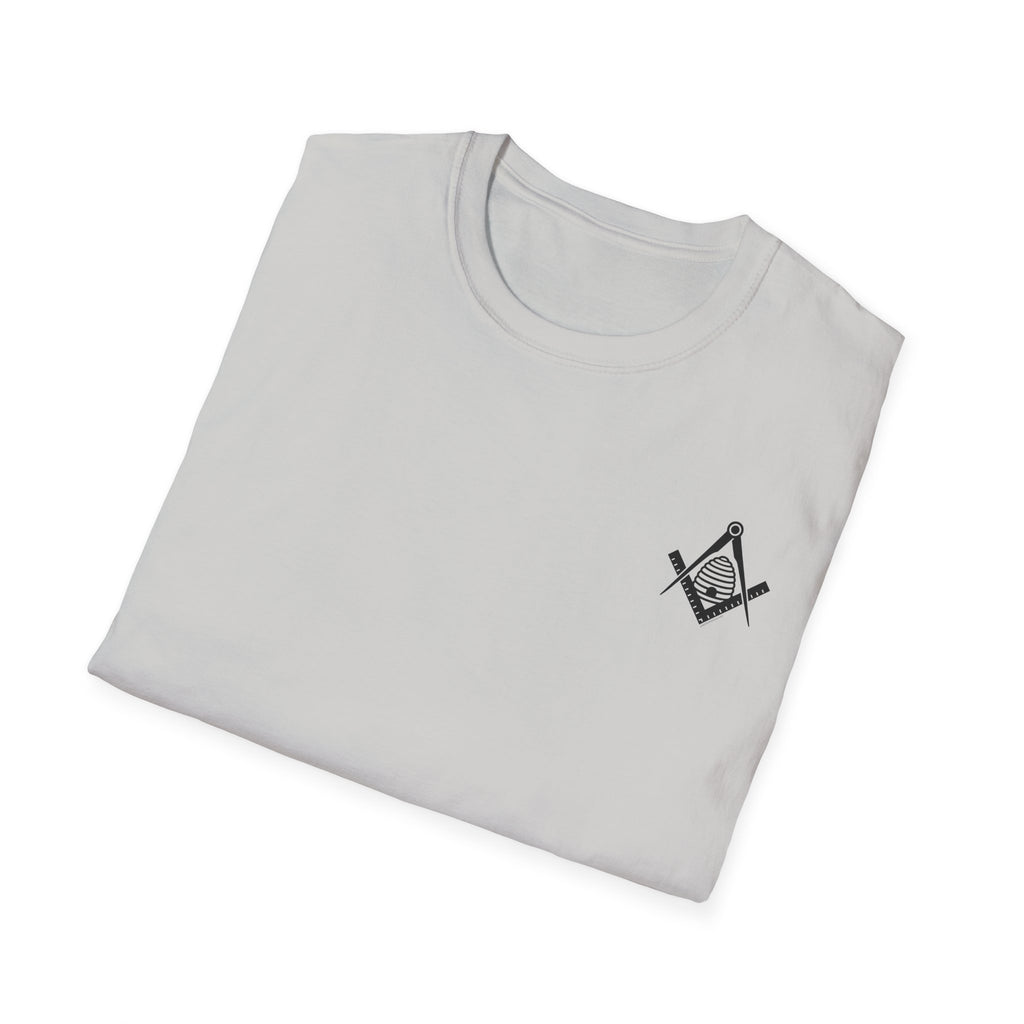 Masonic Beehive Graphic Tee, Unisex Softstyle T-Shirt, Freemason Gift, Symbolic Apparel, Lodge Wear, Brotherhood Shirt, Casual Fashion