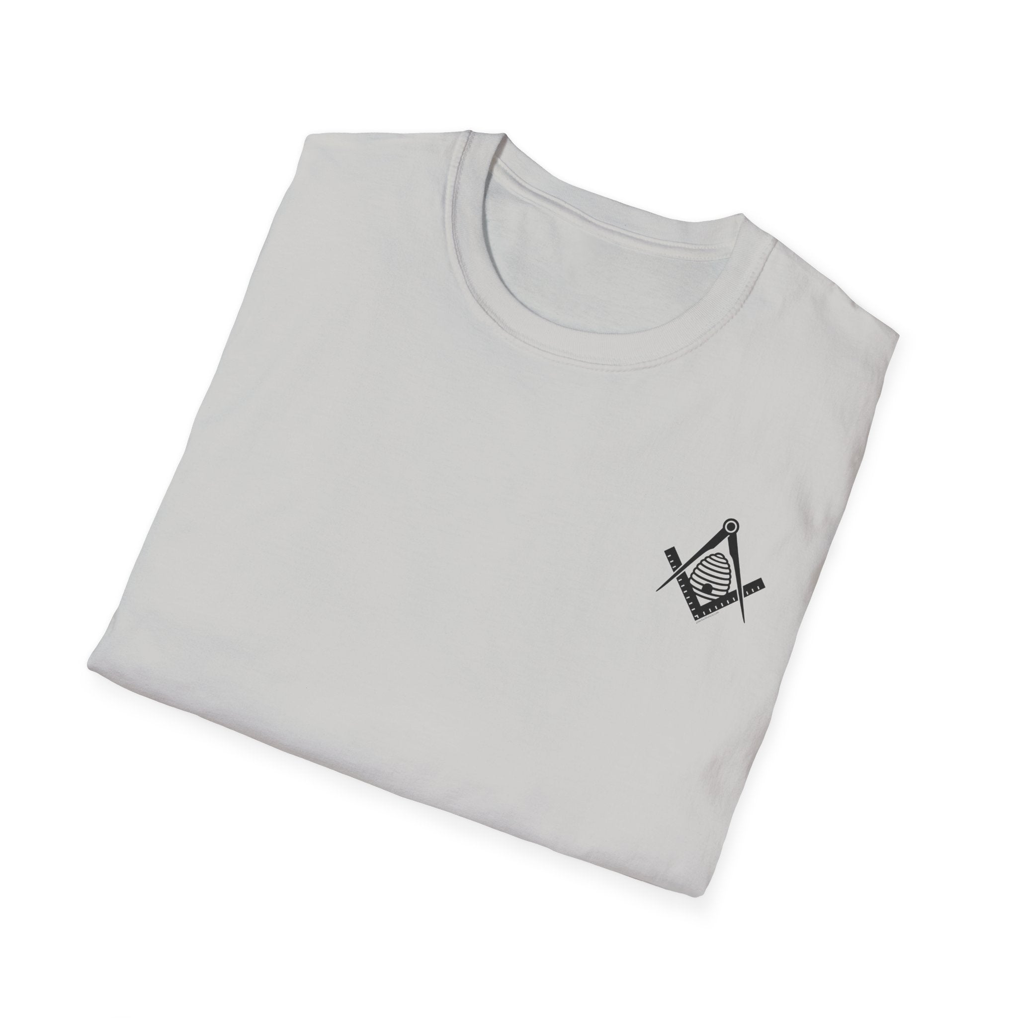 Masonic Beehive Graphic Tee, Unisex Softstyle T-Shirt, Freemason Gift, Symbolic Apparel, Lodge Wear, Brotherhood Shirt, Casual Fashion