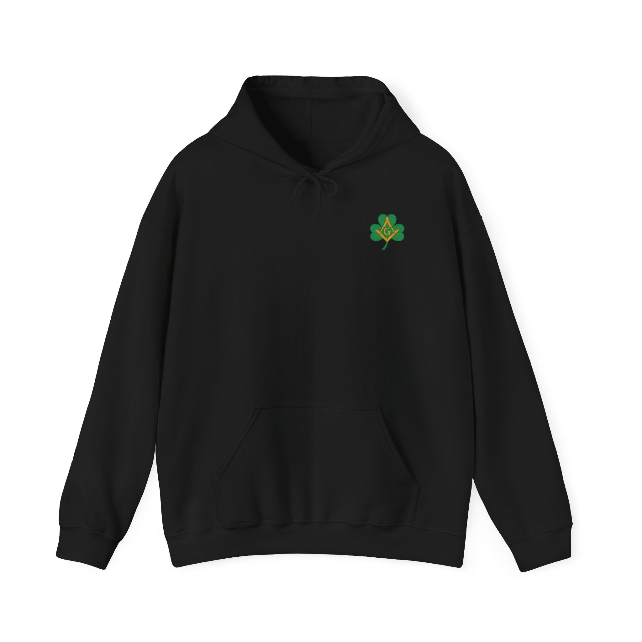 St. Patrick's Day Hooded Sweatshirt, Unisex Sweatshirt, Shamrock Sweater, Green Clover Pullover, Masonic Gift, Holiday Apparel