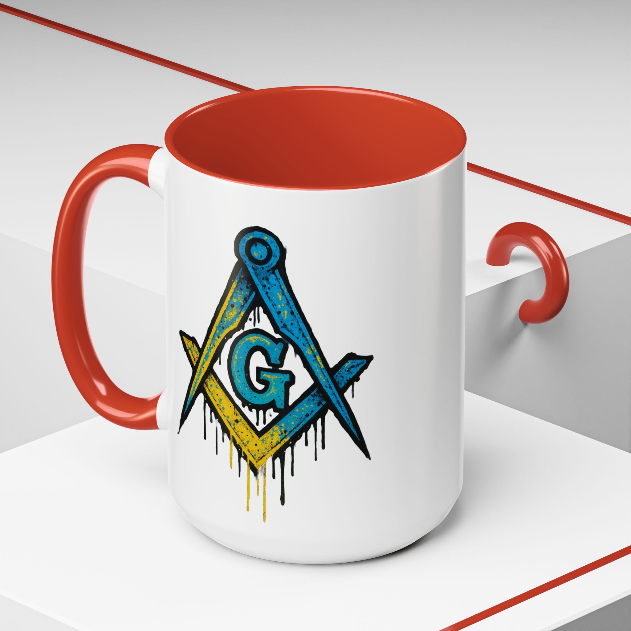 Accent Coffee Mug with Artistic Blue Design, Unique Gift for Coffee Lovers, Tea Cup, Kitchen Decor, Holiday Present, Fun Mug