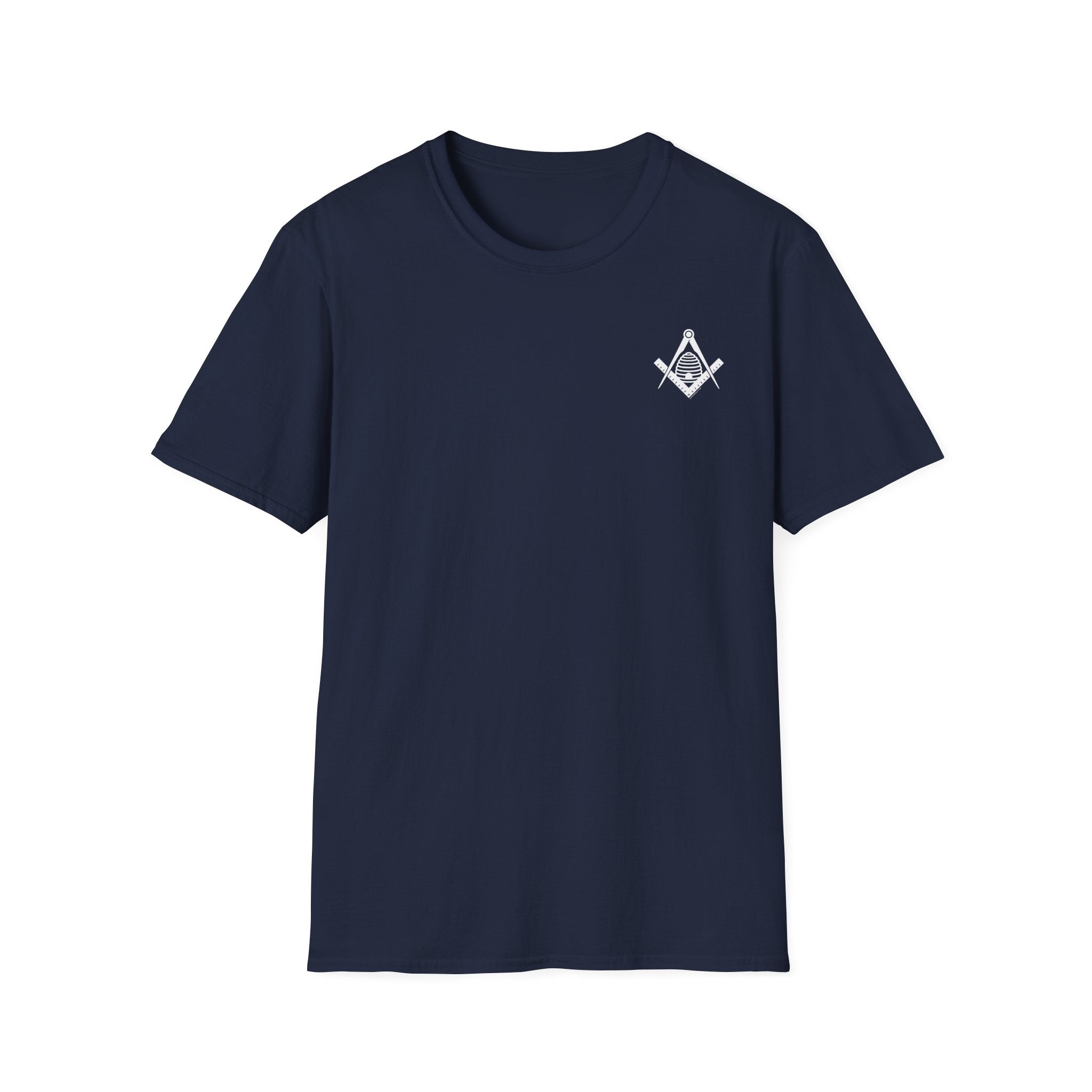 Masonic Beehive Graphic Tee, Unisex Softstyle T-Shirt, Freemason Gift, Symbolic Apparel, Lodge Wear, Brotherhood Shirt, Casual Fashion