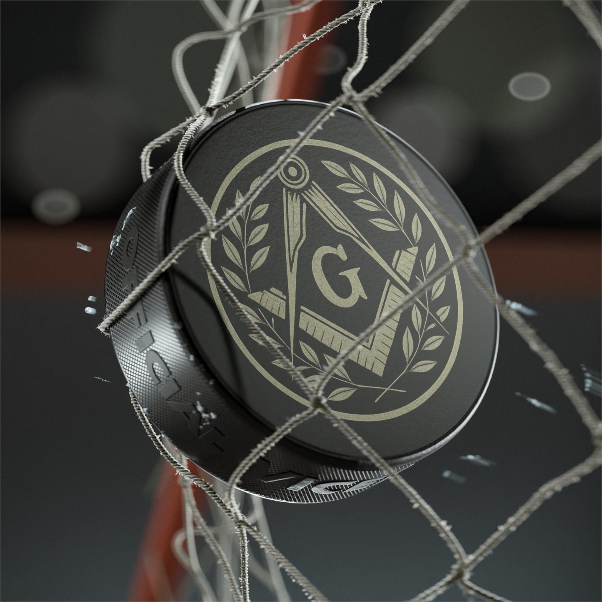 Masonic Hockey Puck | Unique Hockey Gift for Freemasons, Masonic Gift, Sports Collectible, Fraternal Organization Memorabilia