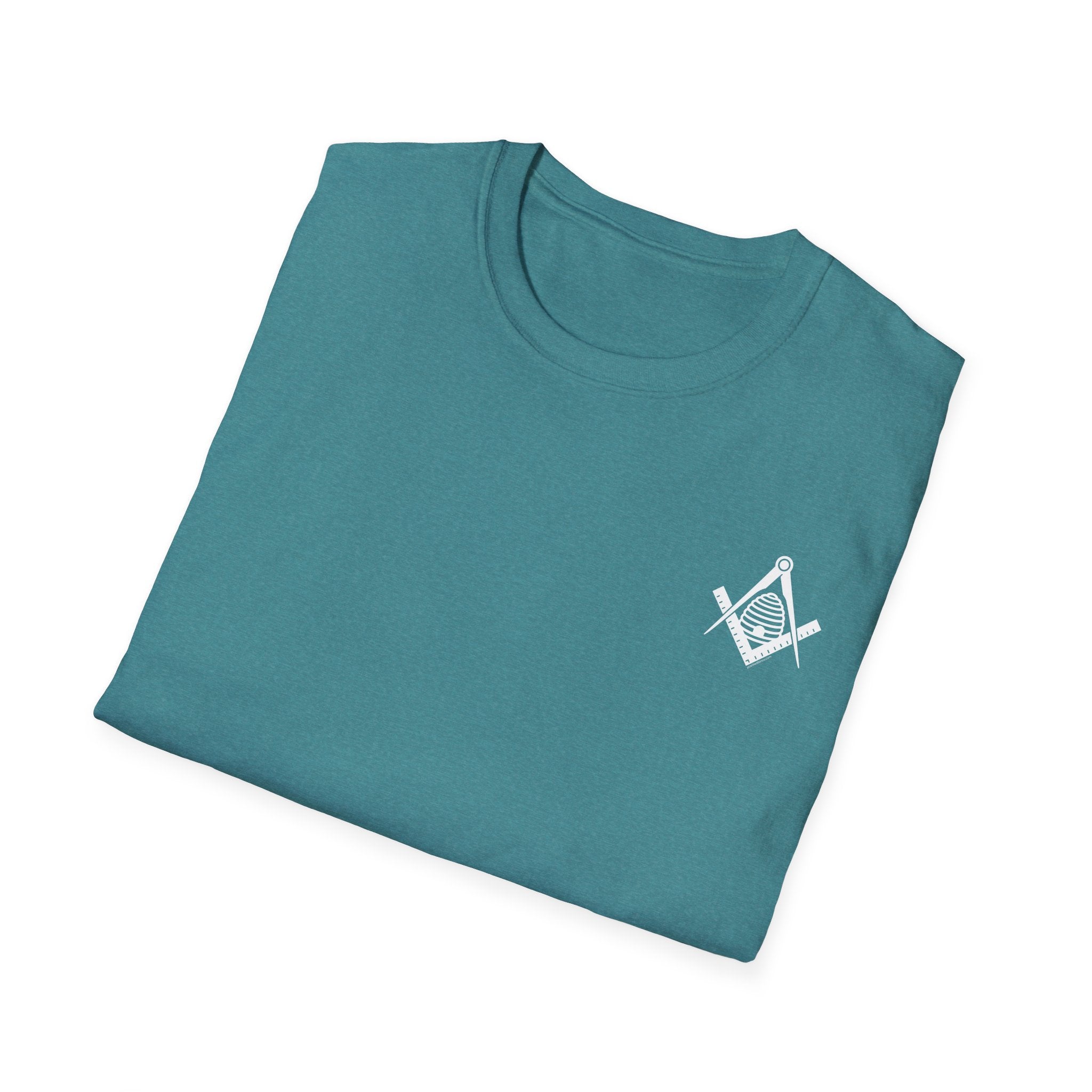 Masonic Beehive Graphic Tee, Unisex Softstyle T-Shirt, Freemason Gift, Symbolic Apparel, Lodge Wear, Brotherhood Shirt, Casual Fashion