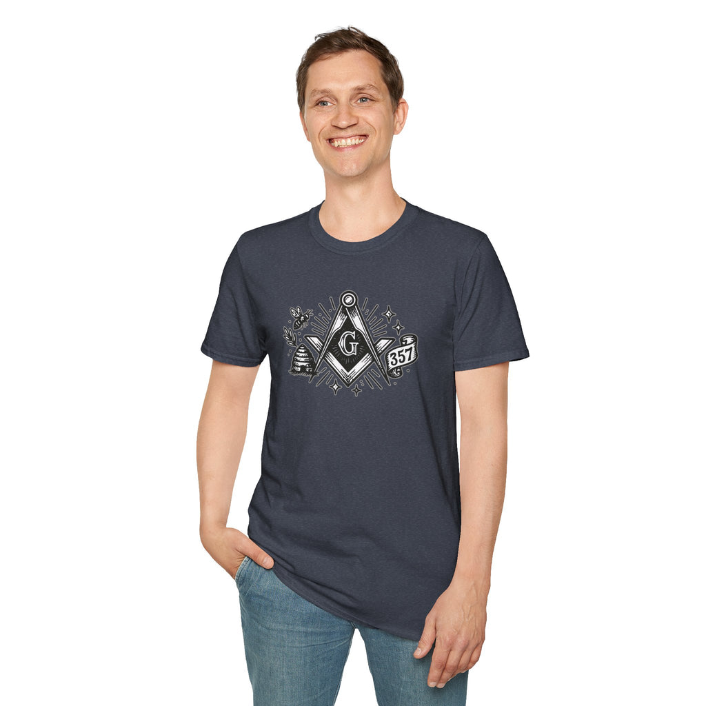 Masonic Symbol Unisex T-Shirt, Freemasonry Shirt, Gift for Mason, Black and White Graphic Tee, Celebratory Apparel