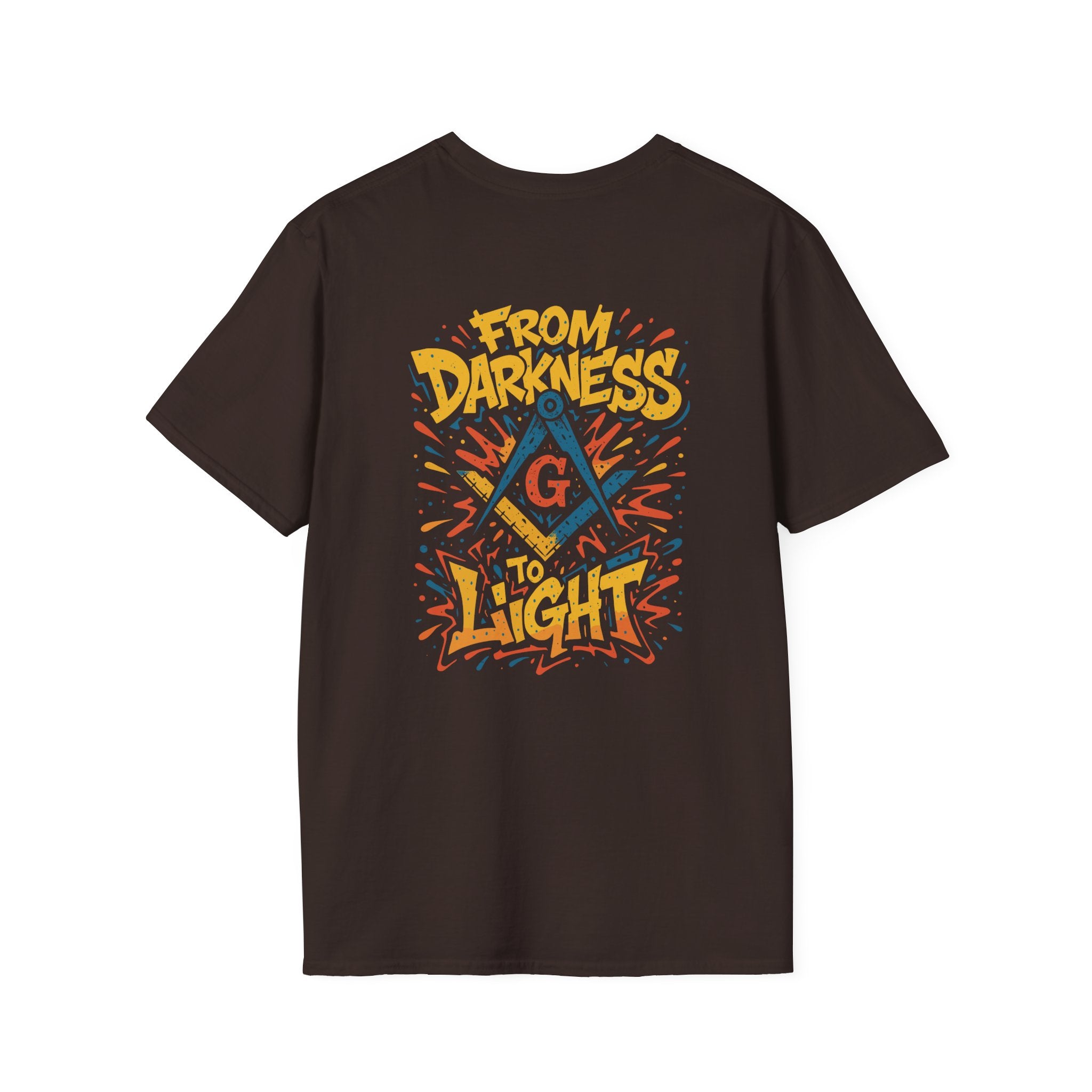 Inspirational Graphic Darkness to light Alt T-Shirt, Motivational Gift, Unisex Softstyle Tee, Casual Wear, Statement Tee, From Darkness to Light
