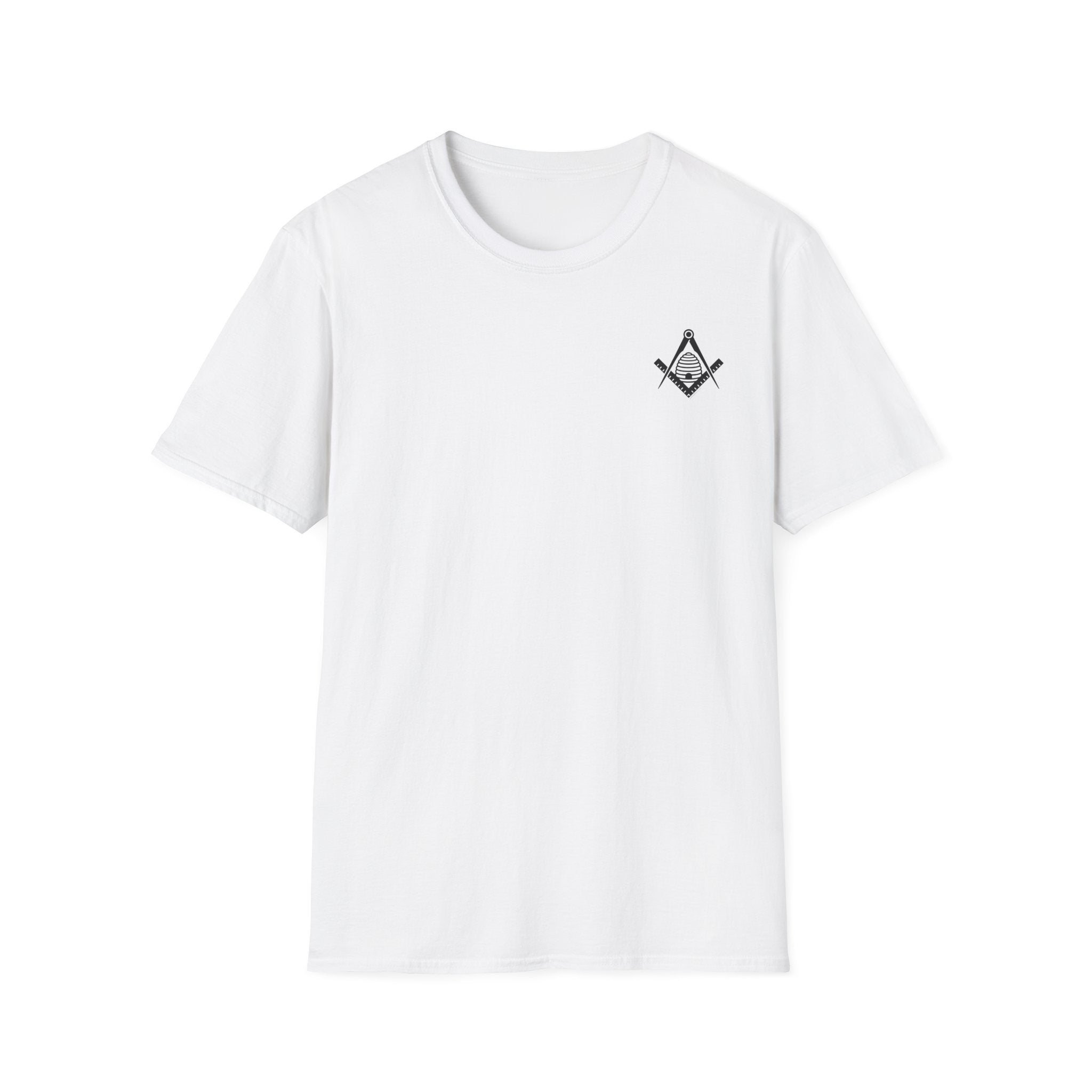 Masonic Beehive Graphic Tee, Unisex Softstyle T-Shirt, Freemason Gift, Symbolic Apparel, Lodge Wear, Brotherhood Shirt, Casual Fashion
