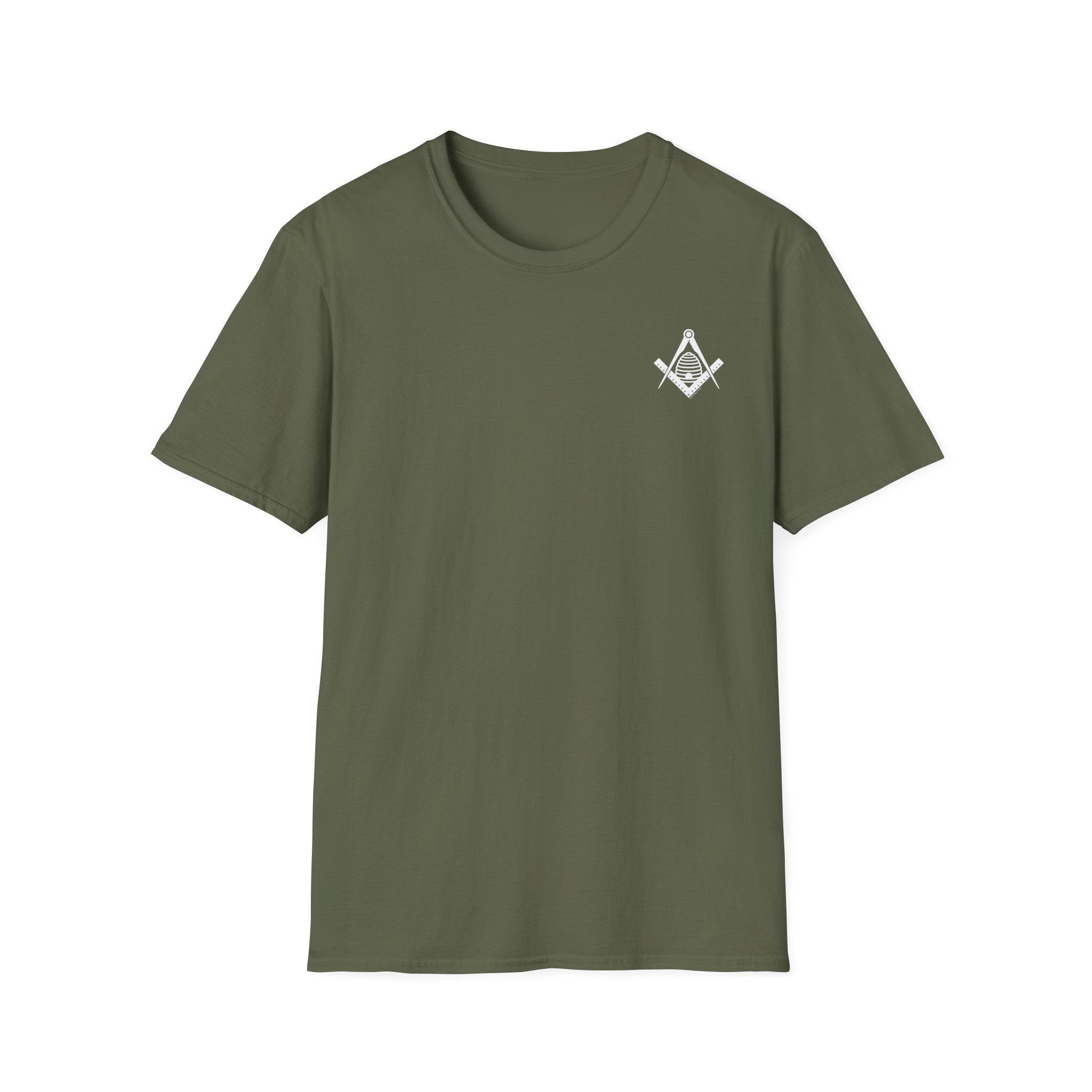 Masonic Beehive Graphic Tee, Unisex Softstyle T-Shirt, Freemason Gift, Symbolic Apparel, Lodge Wear, Brotherhood Shirt, Casual Fashion