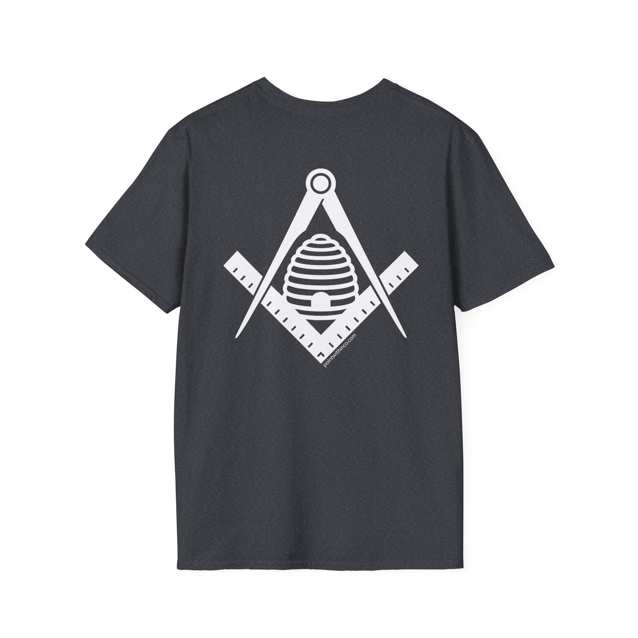 Masonic Beehive Graphic Tee, Unisex Softstyle T-Shirt, Freemason Gift, Symbolic Apparel, Lodge Wear, Brotherhood Shirt, Casual Fashion