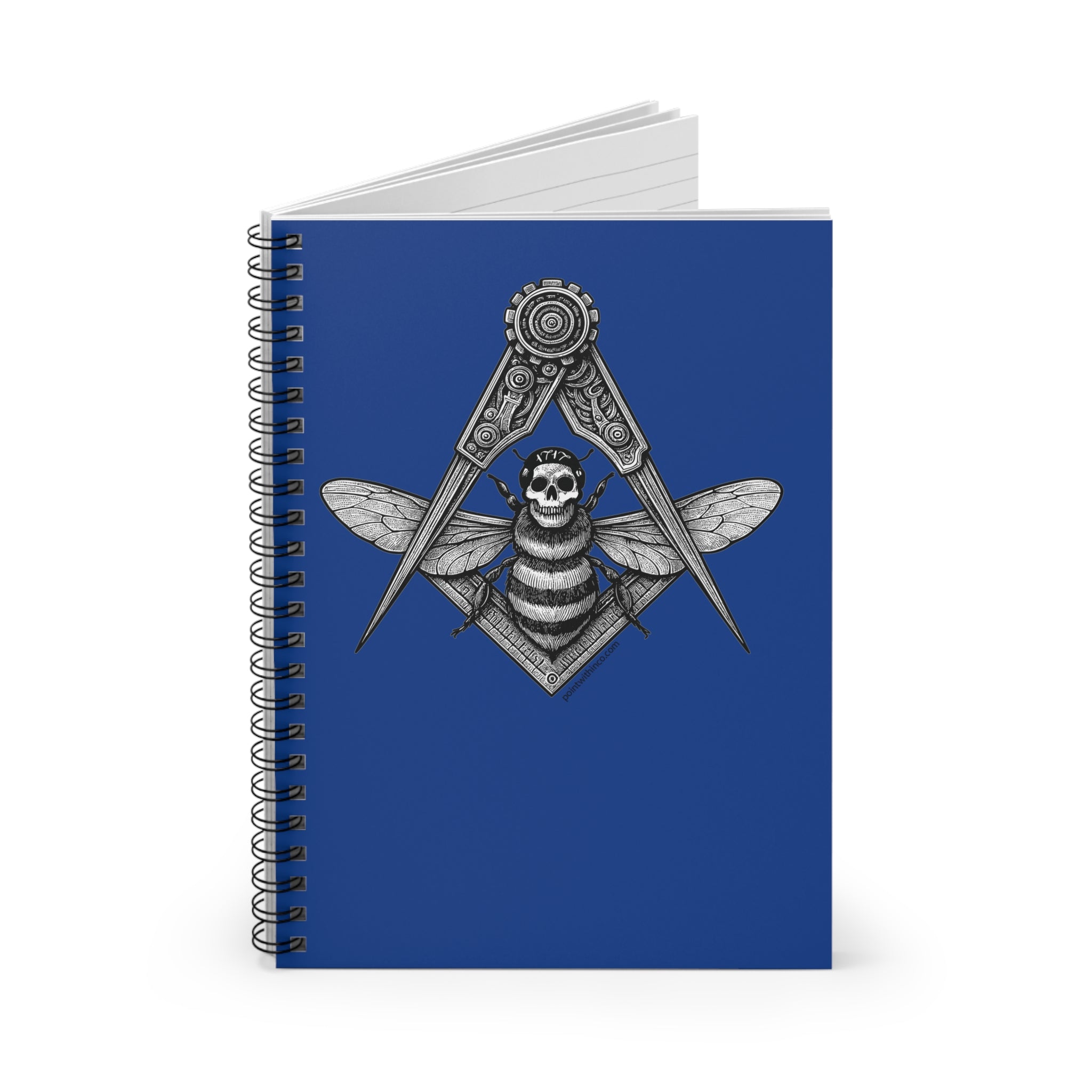 Masonic Spiral Notebook - Skull and Moth Design for Creative Minds, Sketching, Journaling, Gift for Occult Lovers, Unique Stationery