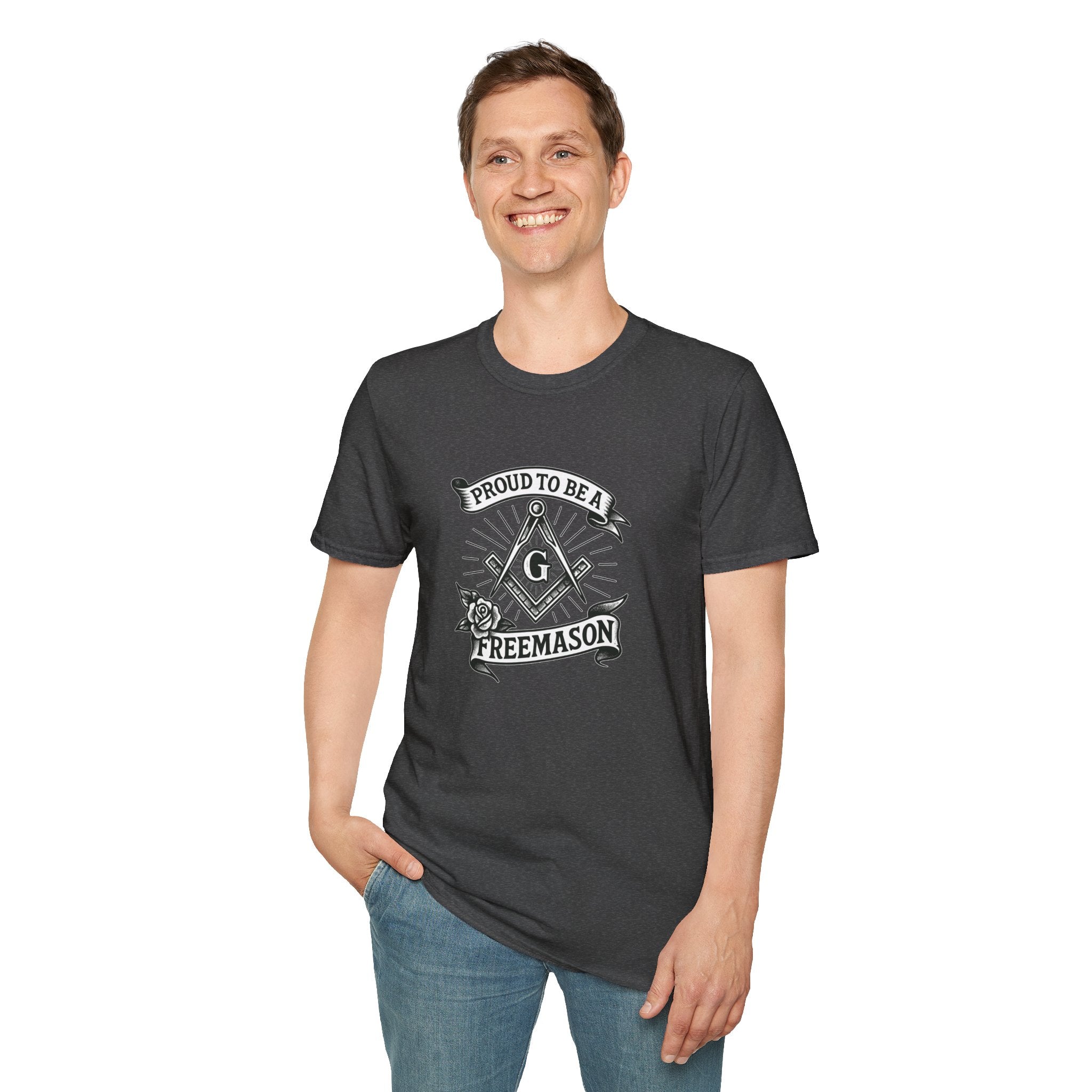 Proud Freemason Unisex Softstyle T-Shirt | Perfect for Masonic Events, Gifts for Brothers, Celebrations, Apparel, Everyday Wear