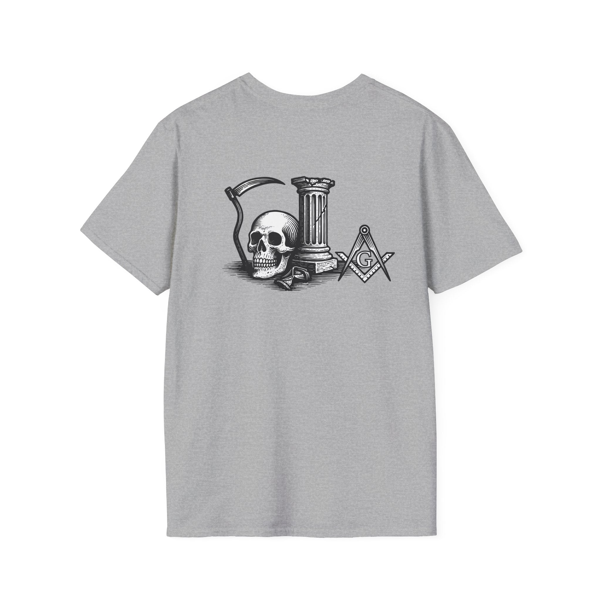 Gothic Skull Unisex T-Shirt, Softstyle Tee for Halloween, Punk Fashion, Casual Wear, Unique Gift