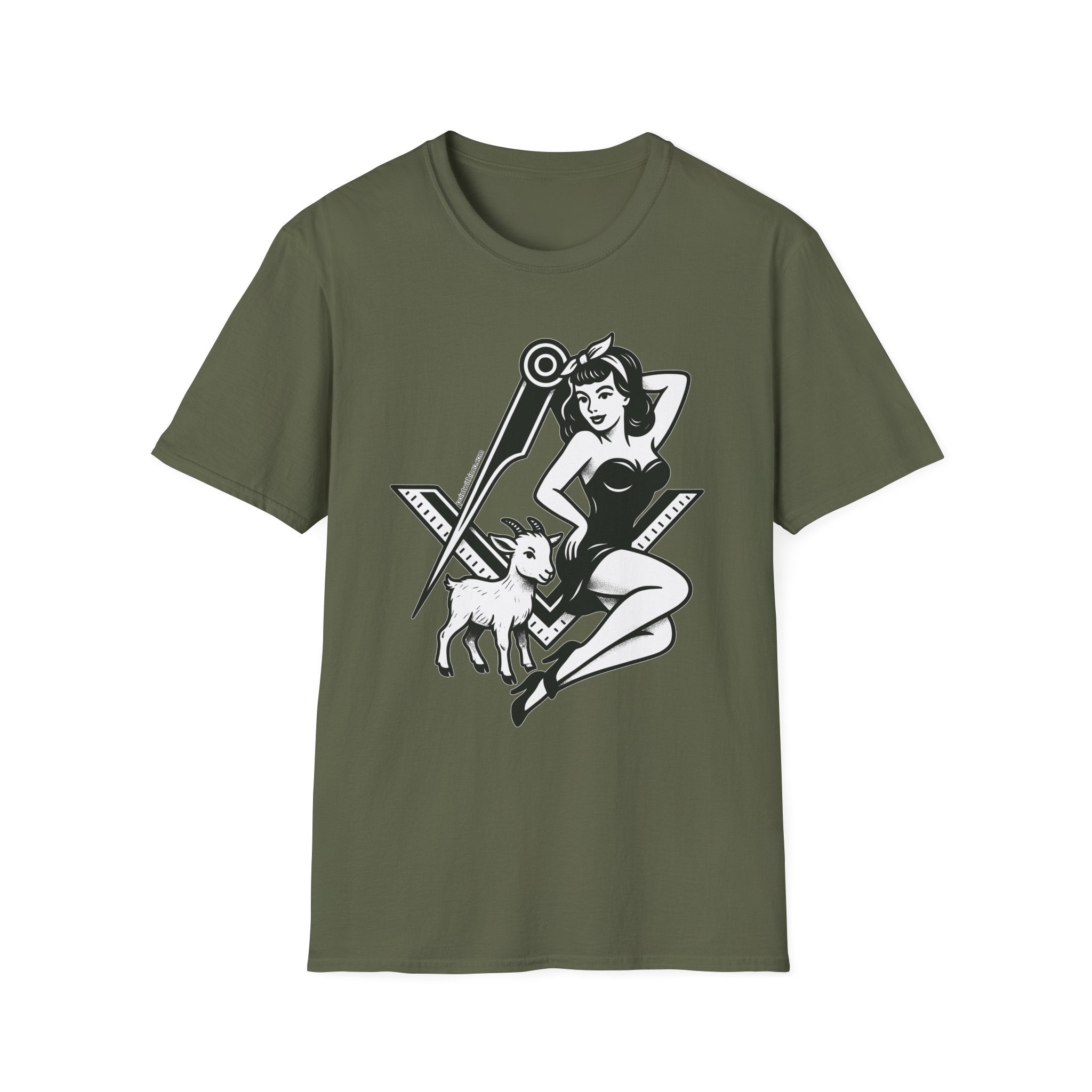 Vintage Pin-Up Girl Graphic T-Shirt, Unisex Retro Tee, Dog Lover Gift, Casual Wear, Birthday Present, Summer Essentials
