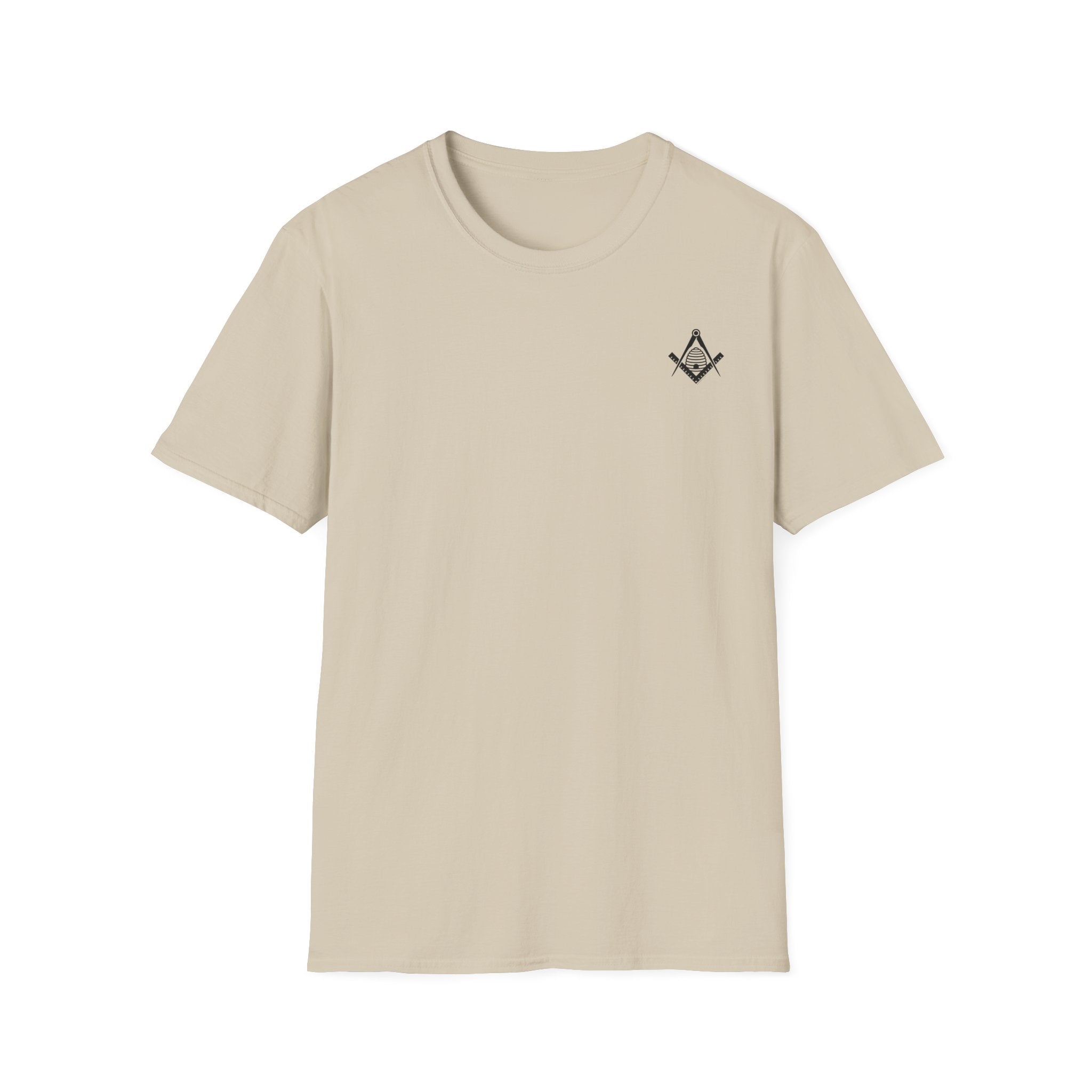 Masonic Beehive Graphic Tee, Unisex Softstyle T-Shirt, Freemason Gift, Symbolic Apparel, Lodge Wear, Brotherhood Shirt, Casual Fashion