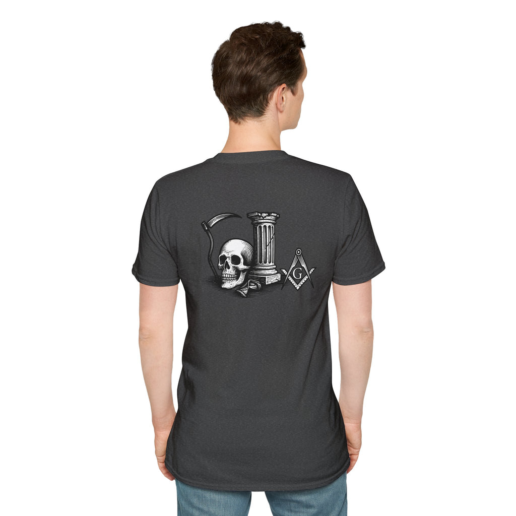 Gothic Skull Unisex T-Shirt, Softstyle Tee for Halloween, Punk Fashion, Casual Wear, Unique Gift