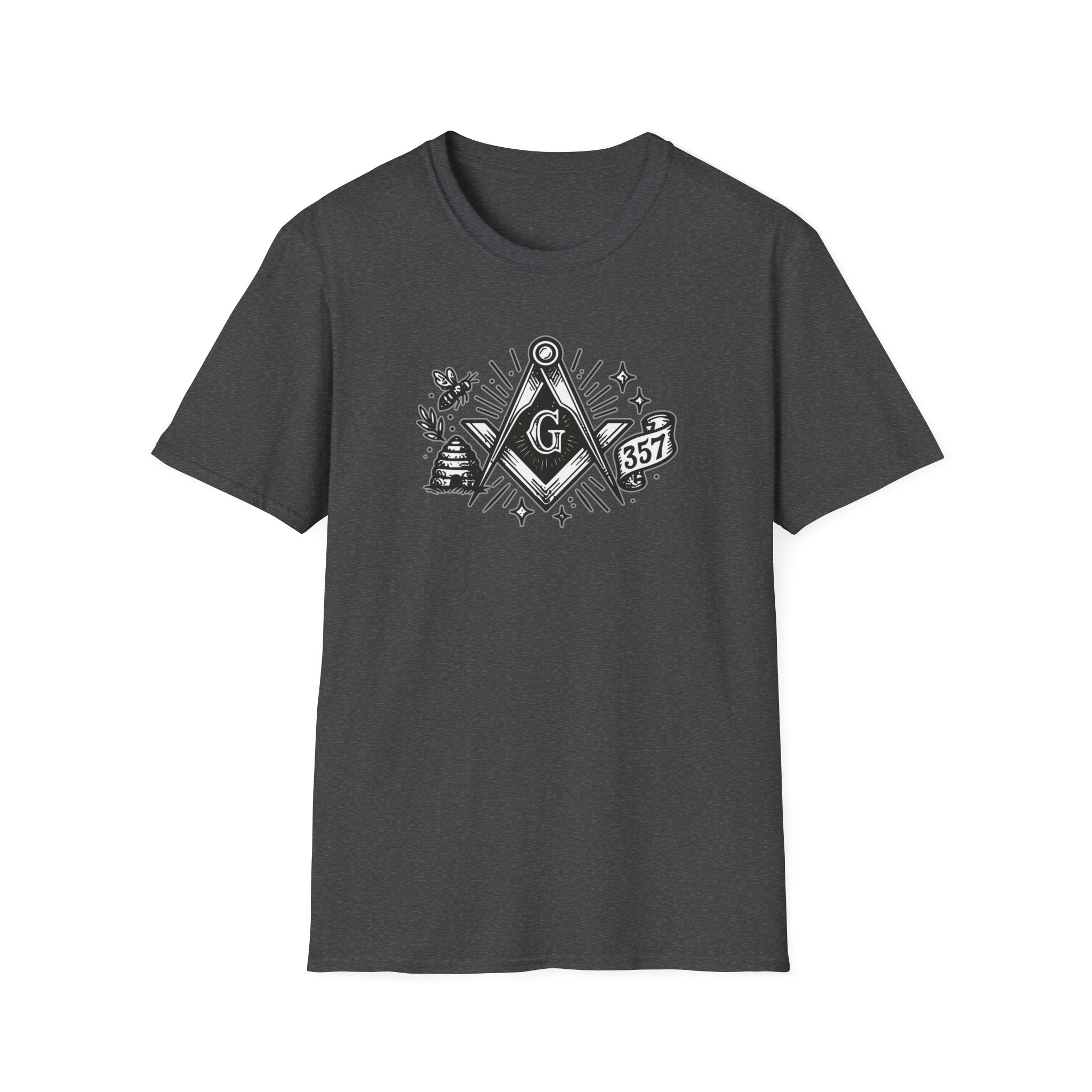 Masonic Symbol Unisex T-Shirt, Freemasonry Shirt, Gift for Mason, Black and White Graphic Tee, Celebratory Apparel
