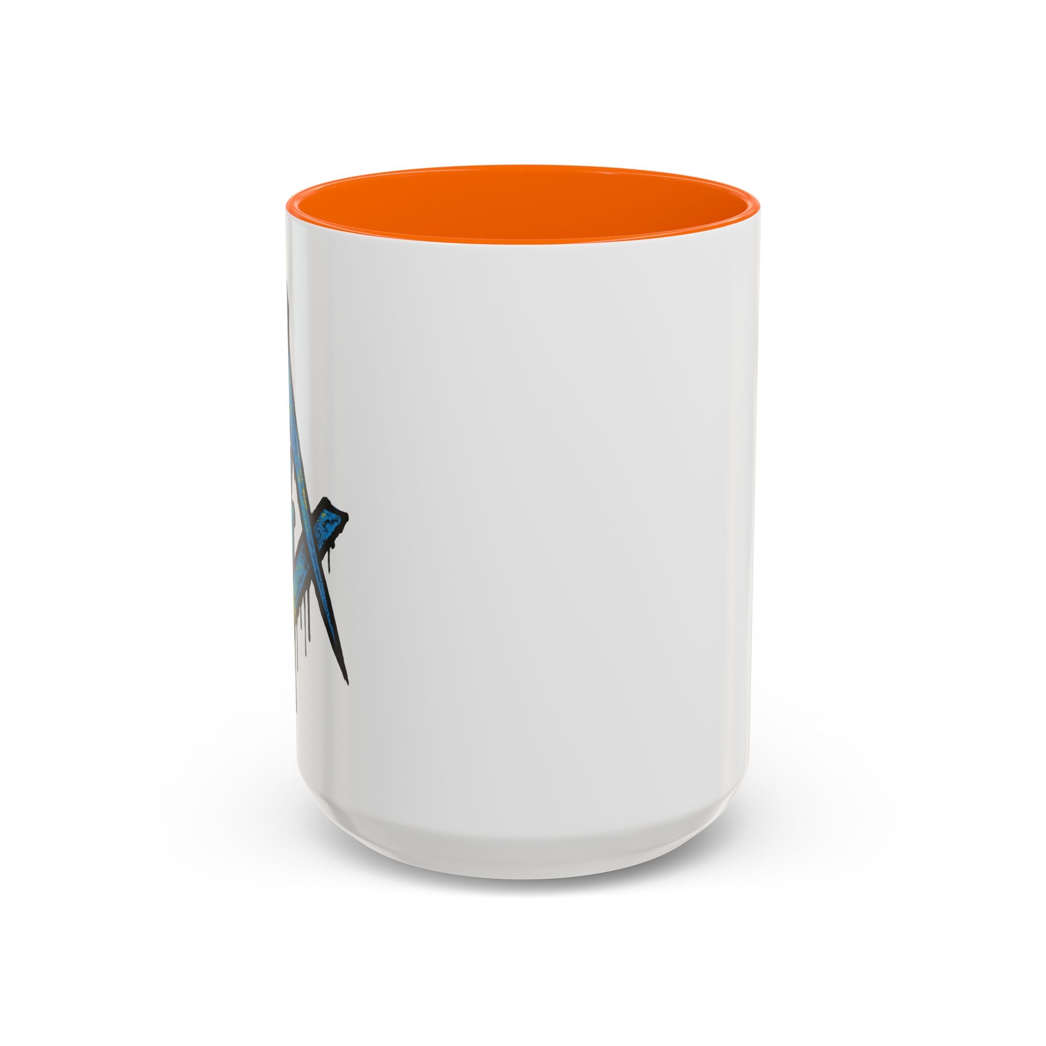 Accent Coffee Mug with Artistic Blue Design, Unique Gift for Coffee Lovers, Tea Cup, Kitchen Decor, Holiday Present, Fun Mug