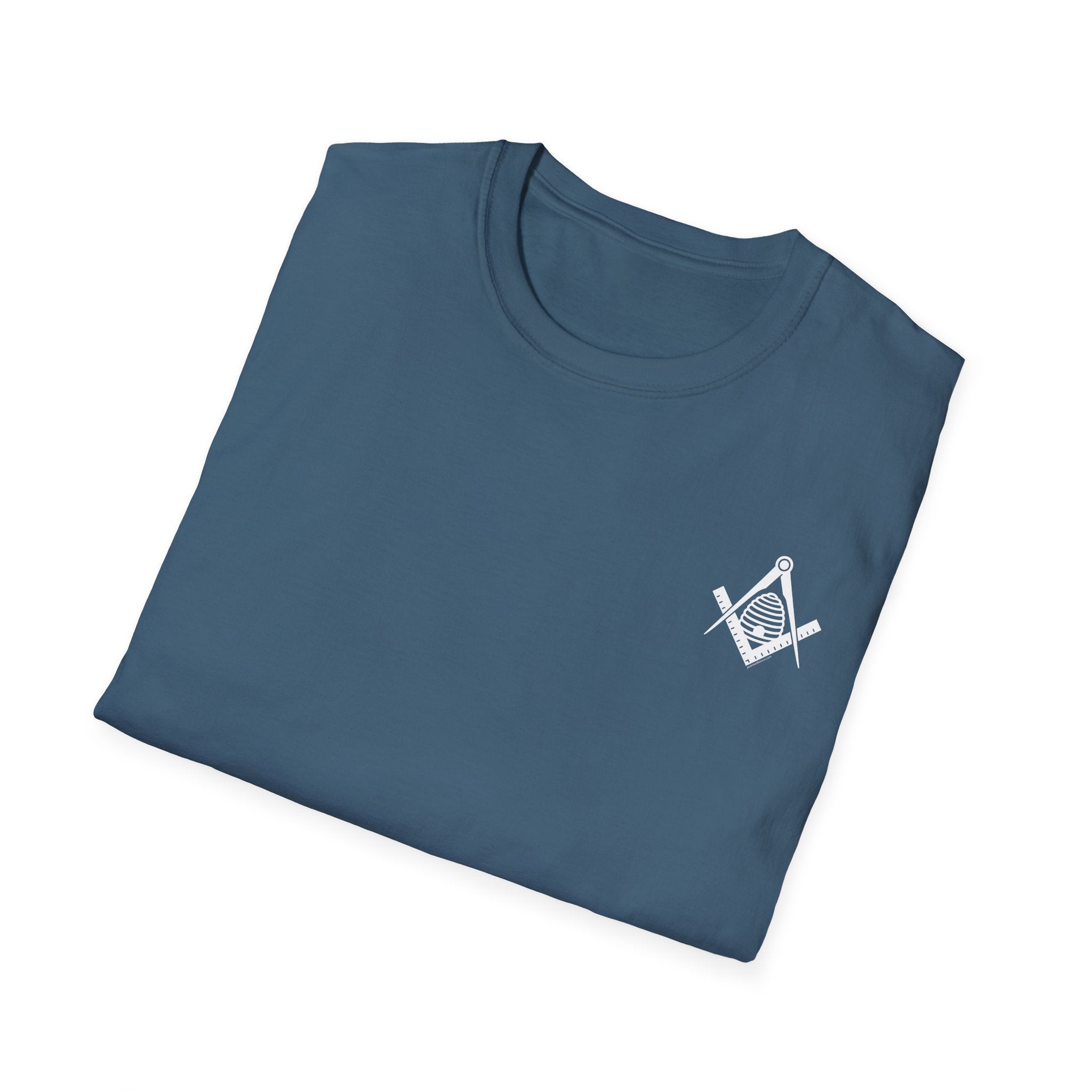 Masonic Beehive Graphic Tee, Unisex Softstyle T-Shirt, Freemason Gift, Symbolic Apparel, Lodge Wear, Brotherhood Shirt, Casual Fashion